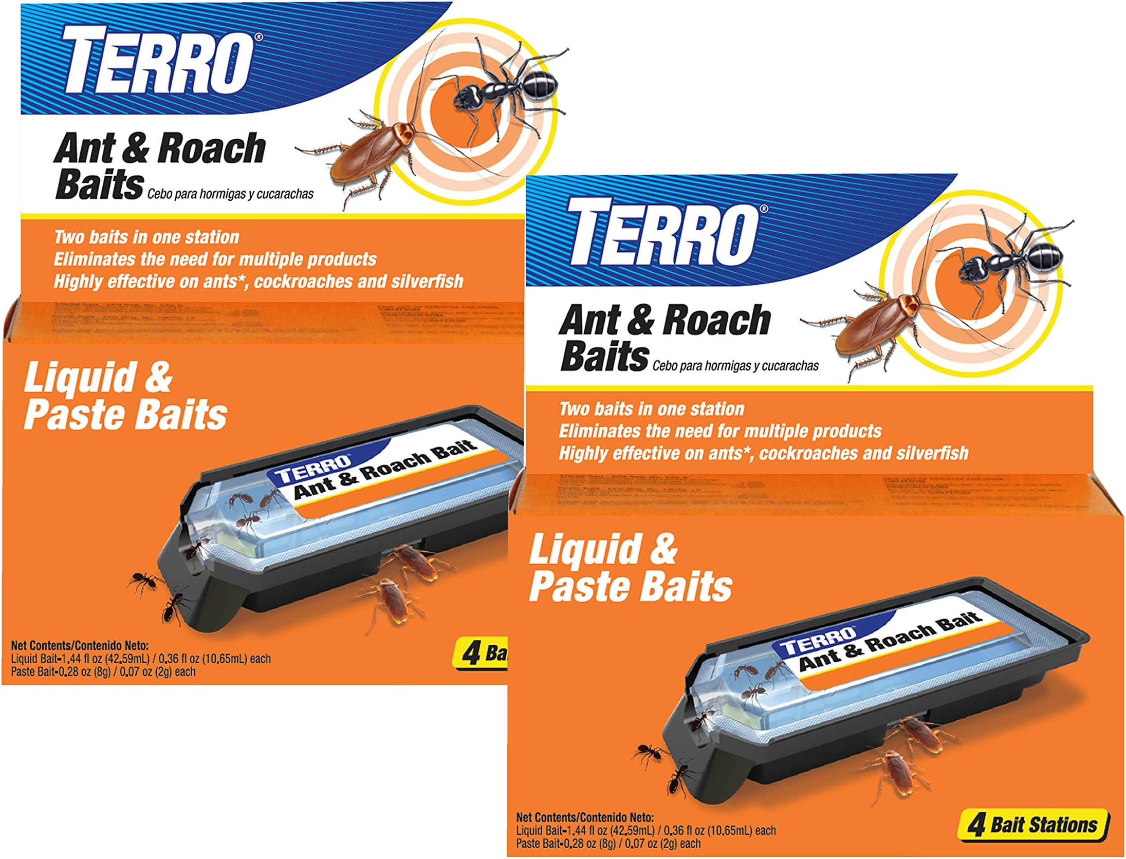 Ant & Roach Bait - Indoor Ant Killer and Roach Killer - T360SR - Attracts and Kills Ants, Roaches, and Silverfish - 2 Pack