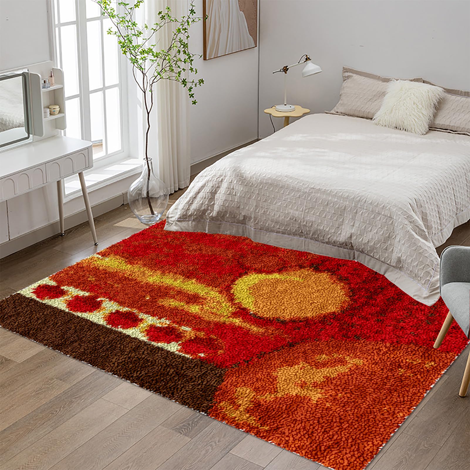 Tehocwiz Large Latch Hook Kits For Adults Rug Making Kit For Adults Beginners Latch Hook Rug Kits 130x150 cm Embroidery Carpet, Pre-Printed Pattern Rug Making Kit, Tapestry Kits Rug for Beginners โ image 1