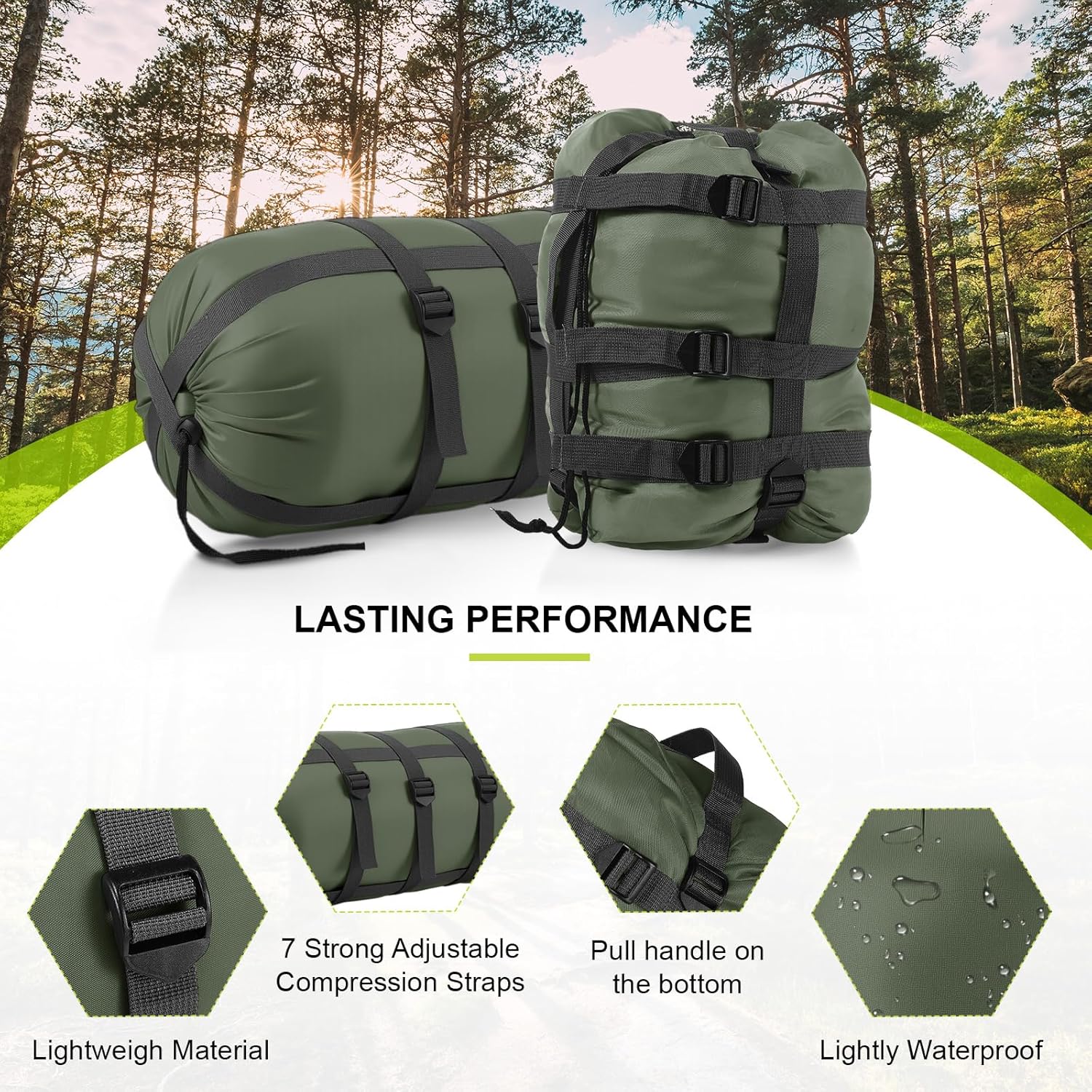 Compression Sack for Sleeping Bag Store Ultralight Sleeping Bag Compression Stuff Sack 15l 25l Space Saving Gear for Travel Camping Hiking Outdoor - Image 3