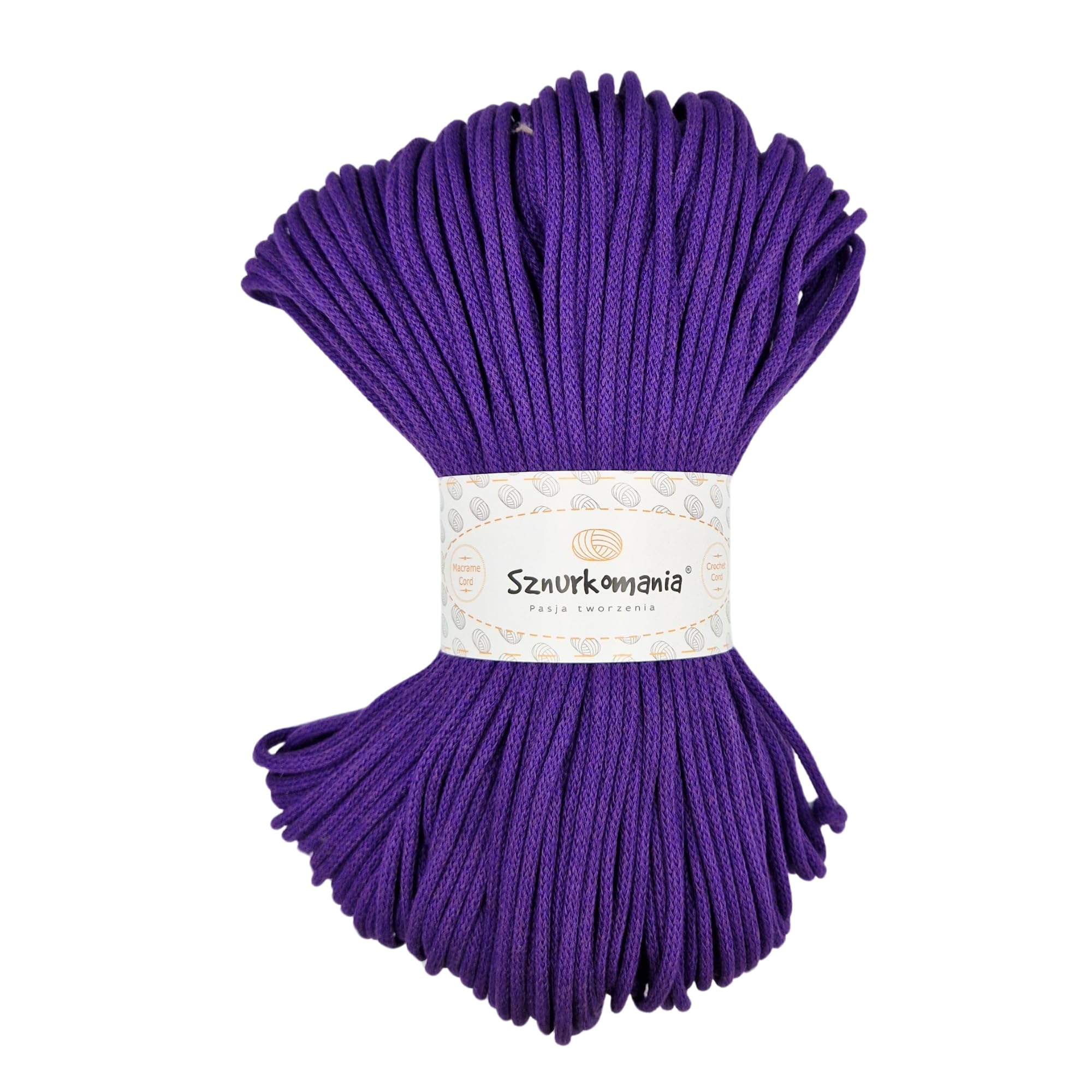 Braided Cotton Cord 3mm 100m, 46 Colors, Crochet Cord, Macrame Cord, Macrame Yarn, Premium Yarn, Macrame Rope, Sznurkomania (Plum)