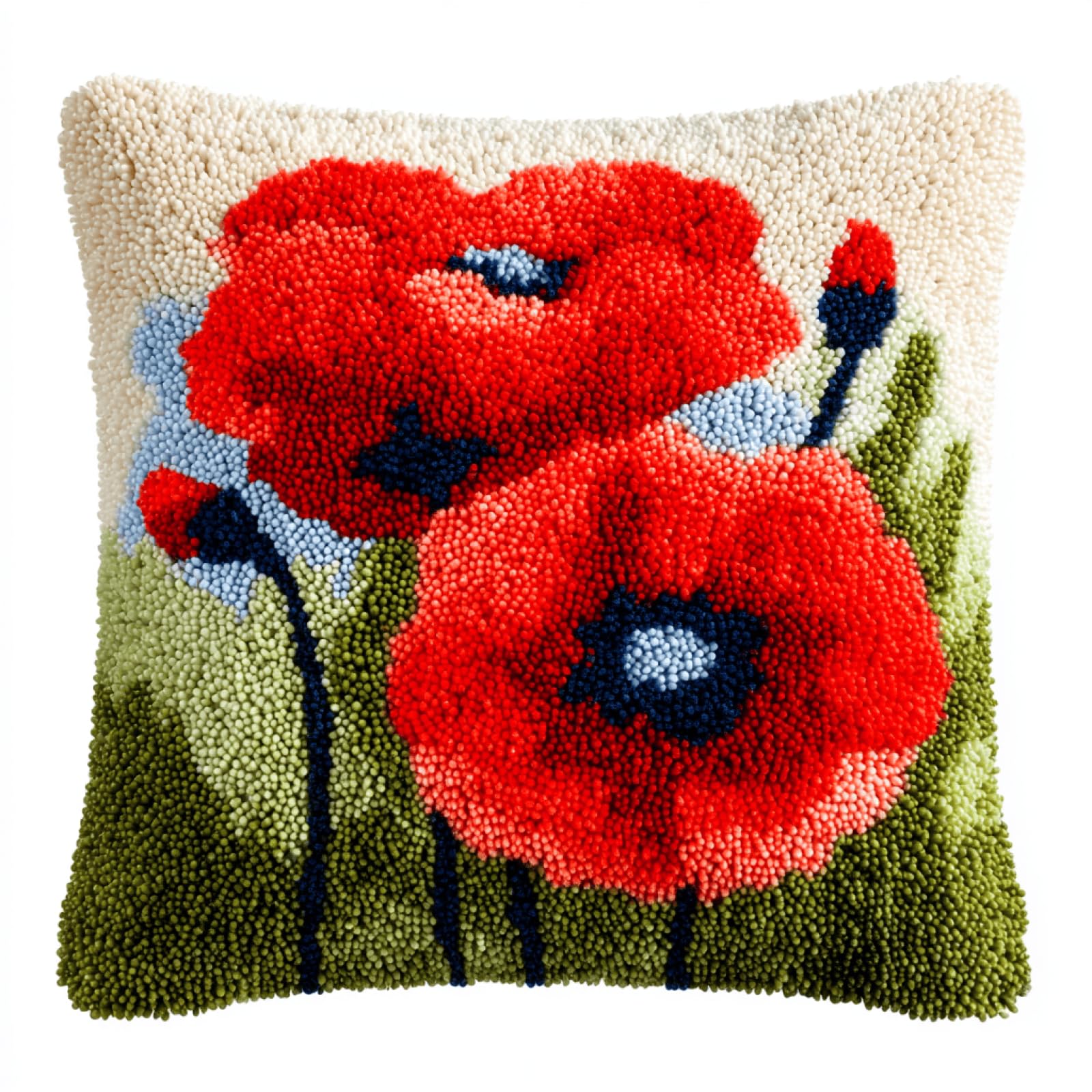 kitphoenix Latch Hook Pillow Cover Kit for Adults Safflower