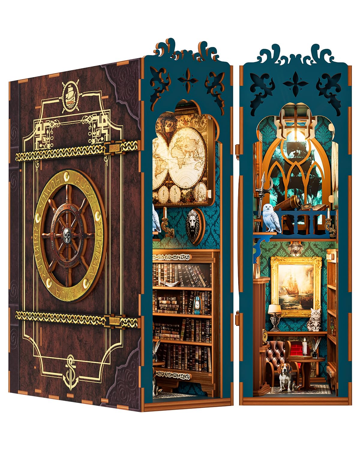 DIY Book Nook Mit LED - Magisches Miniatur Haus Als 3D Puzzle Für Bücherregal Deko