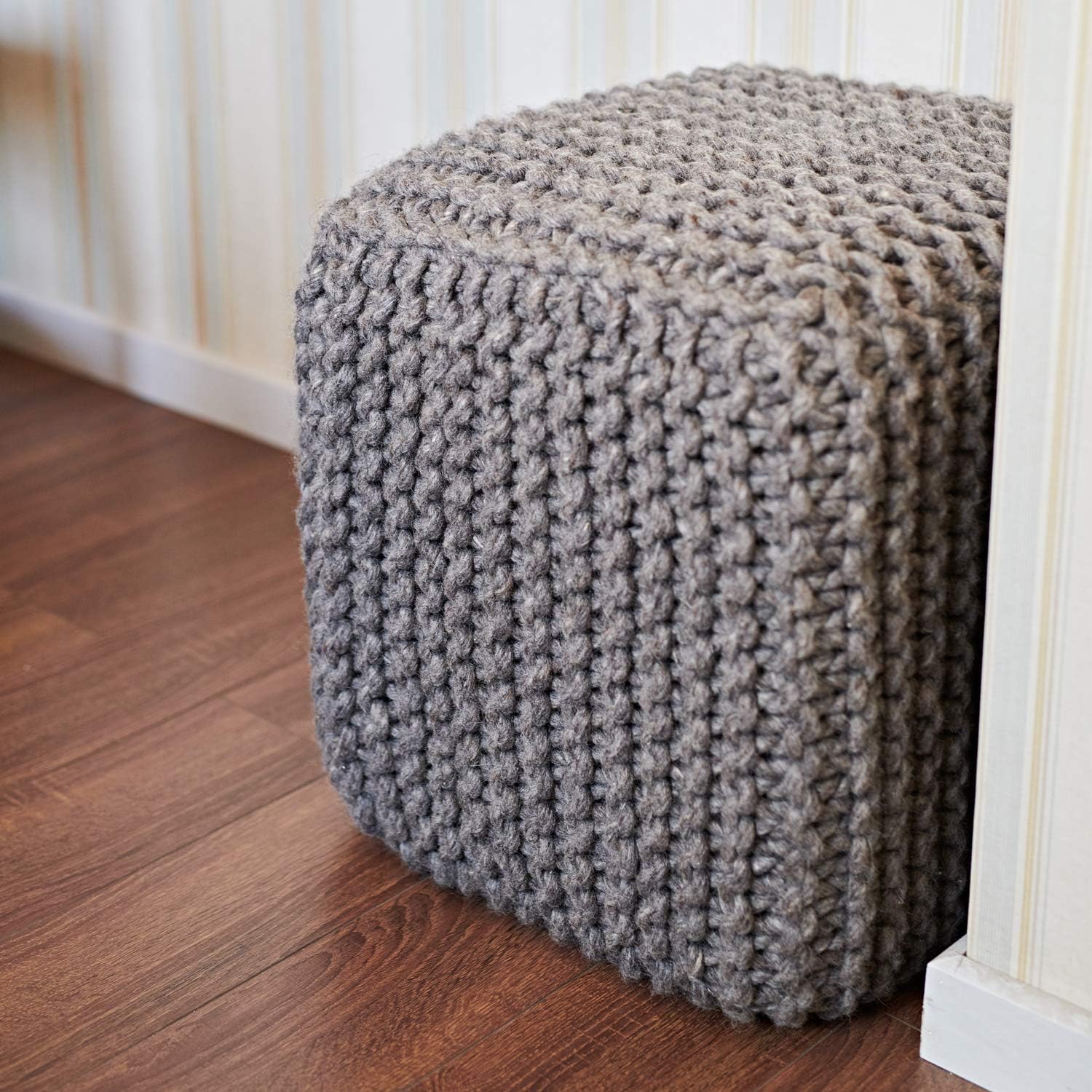 Exсluѕіvе Sресіаl MOTINI 100% Wool Cube Pouf Square Ottoman Foot Stool Knit Braided Cord Boho Pouf Footrest for Living Room Bedroom Nursery, Dark Grey, 18 x 18 x 18 80% оƒƒ Dіѕсоunt MOTINI 100% Wool Cube Pouf Square Ottoman Foot Stool Knit Braided Cord Boho Pouf Footrest for Living Room Bedroom Nursery, Dark Grey, 18 x 18 x 18