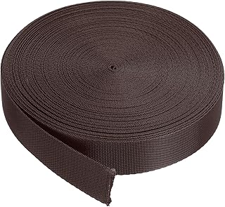 sourcing map Correa plana de nailon de 1 pulgada y 20 yardas, color marrón claro para reparación de bricolaje, mochila, portaequipajes, manualidades