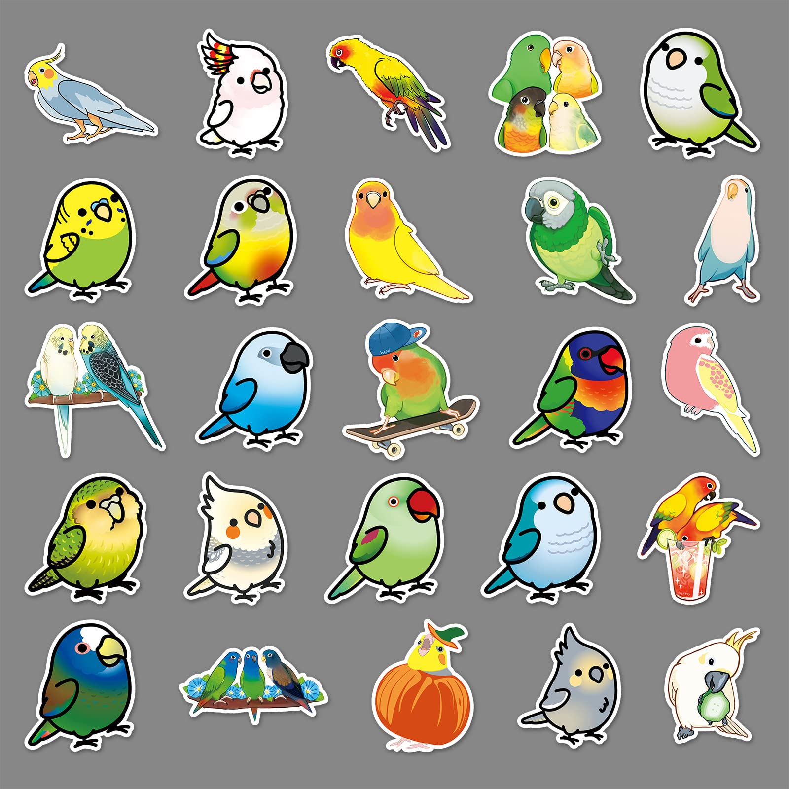3-Pack Cute Parrot Vinyl Stickers – Waterproof Decals For Water Bottles, Laptops, Skateboards (3 Inch) - View #7