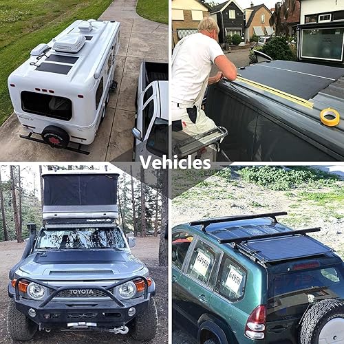 Miniatura 6 de Lensunsolar Panel solar flexible ETFE negro de 20 W 12 V, 18.5 x 12 pulgadas, ultra delgado, ultra ligero, células solares PERC mono de alta