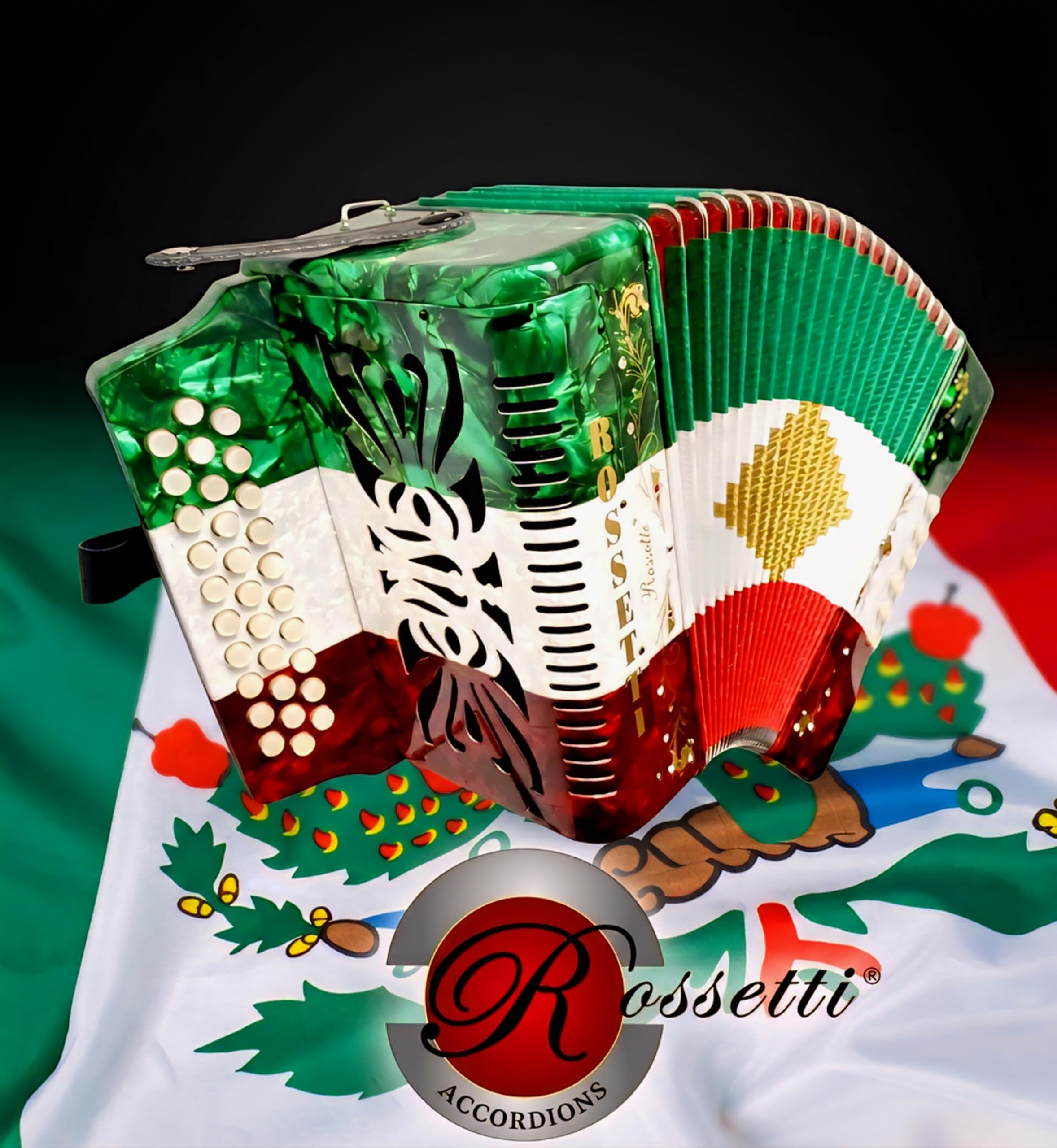 Amazon.com: Rossetti 31 Button Accordion 12 Bass GCF Mexican Flag