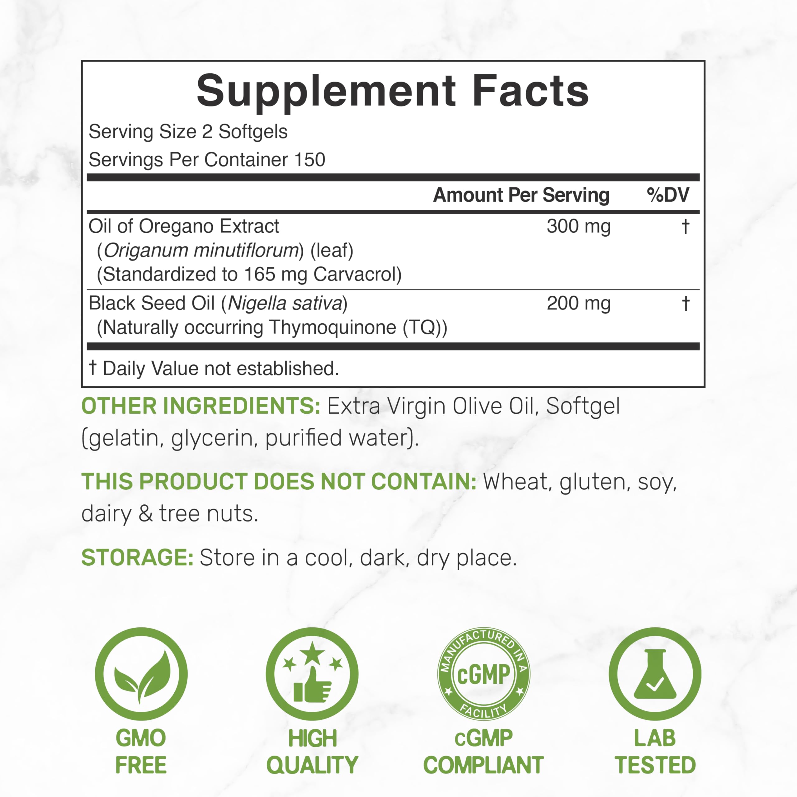 DEAL SUPPLEMENT Oil of Oregano Softgels with Black Seed Oil 300 Count — Amazon image 2