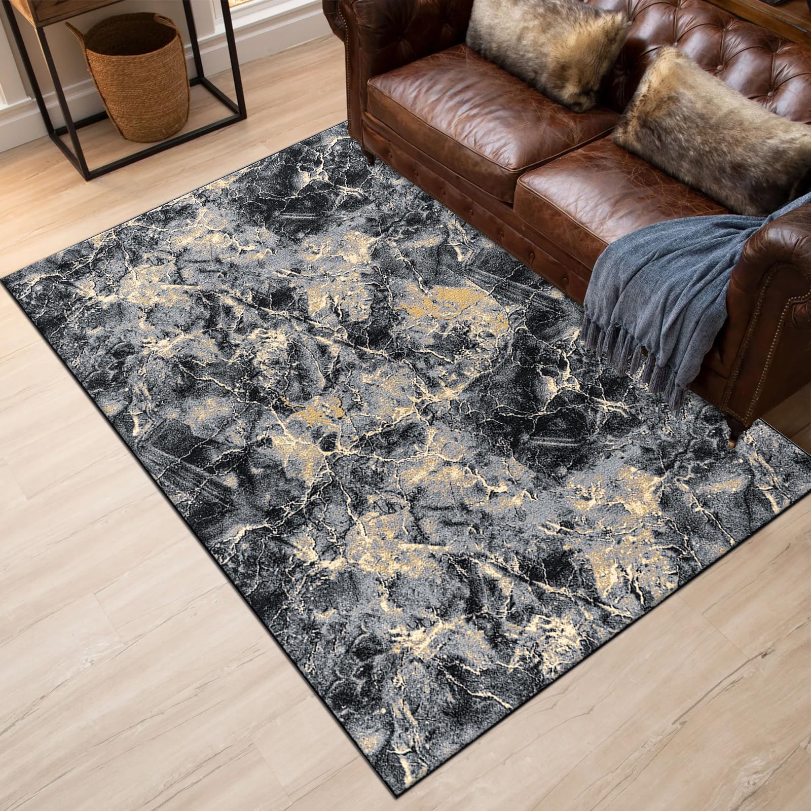 renoazul® Carpet Runners for Hallways Non-Slip Long & Wide Heavy-Duty Plain | 80 x 300 cm Super Absorbent Indoor Stair Carpet and Kitchen Anti-slip Floor Mats - Greeky Rug - Grey & Black — view 108