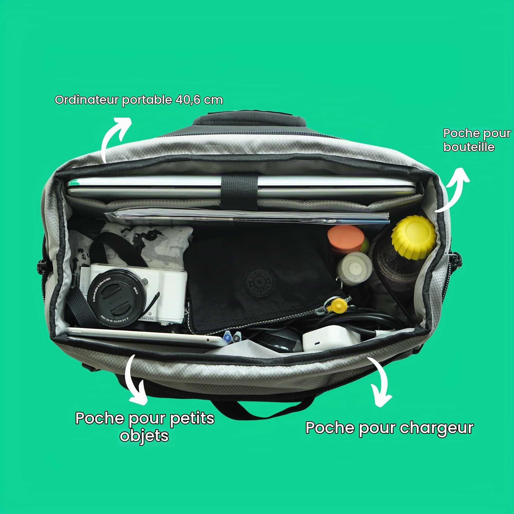 Vincita Big Nash Sac de Coffre de vélo Universel à dégagement Rapide pour Tous Les Porte-Bagages arrière avec sacoches Extensibles et Housse de Pluie imperméable, Grande capacité (Noir, Big Nash)