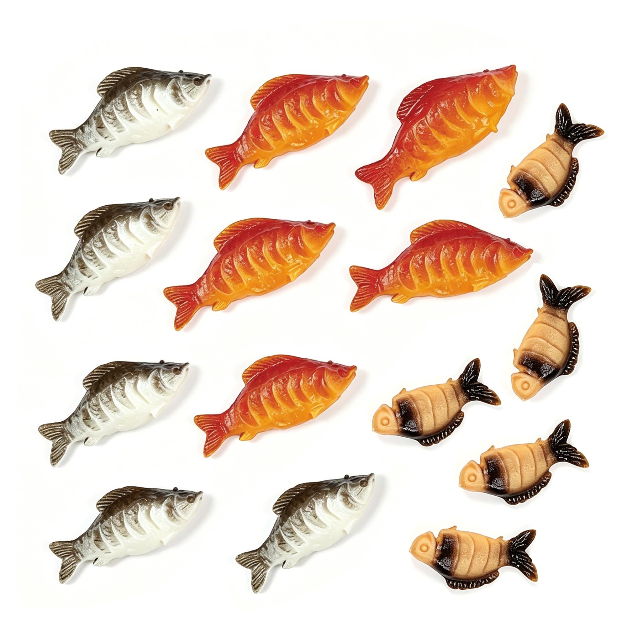 XCSJ Realistic Fish Decoration Set of 15 Pcs, 3 Types