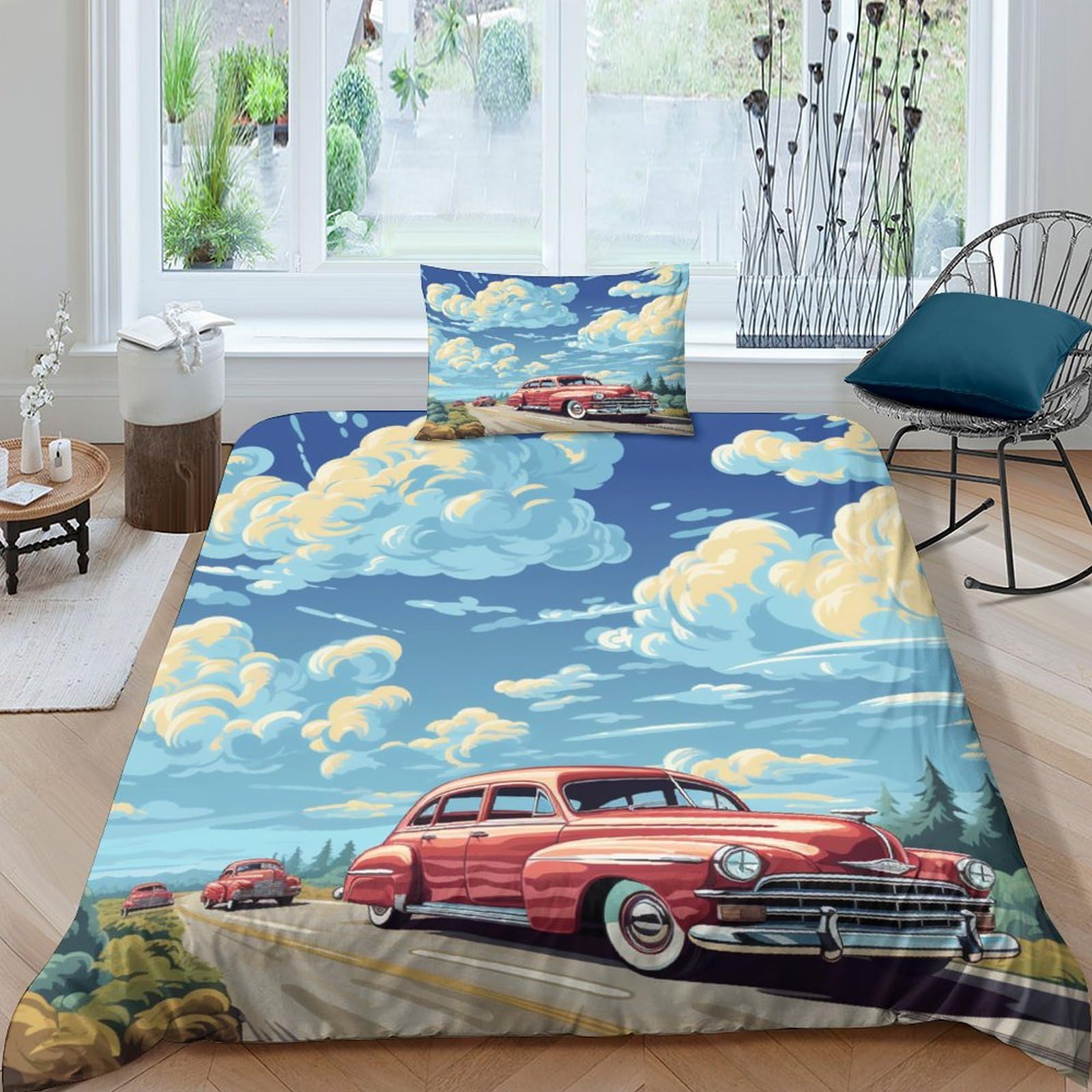 Housse de couette voiture 3D infroissable pour lit enfant facile à laver sans perte de couleur