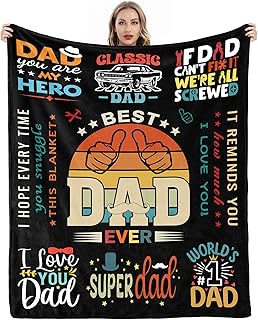 Dad Throw Blanket - 50x60 Inch Soft & Durable Gifts for Dad Birthday, Father's Day, Retirement - Perfect for Travel, Camping, Office & Home Use from Daughter or Son