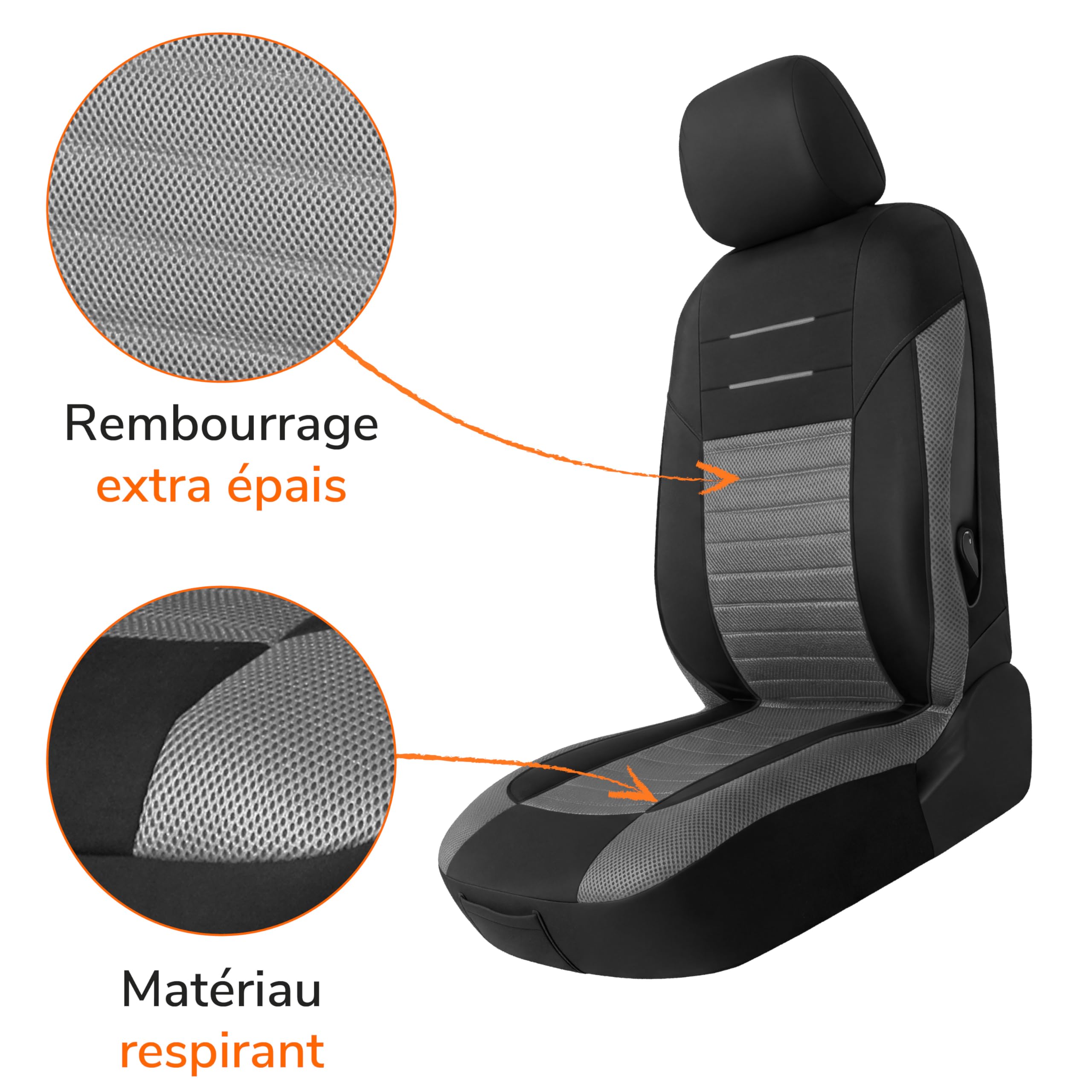 upgrade4cars Housses de Siège Avant Set Version 2026 Universel Accessoires