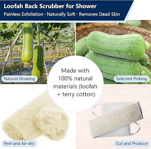 Long Handle Loofah Back Scrubber - Exfoliating Body Washer