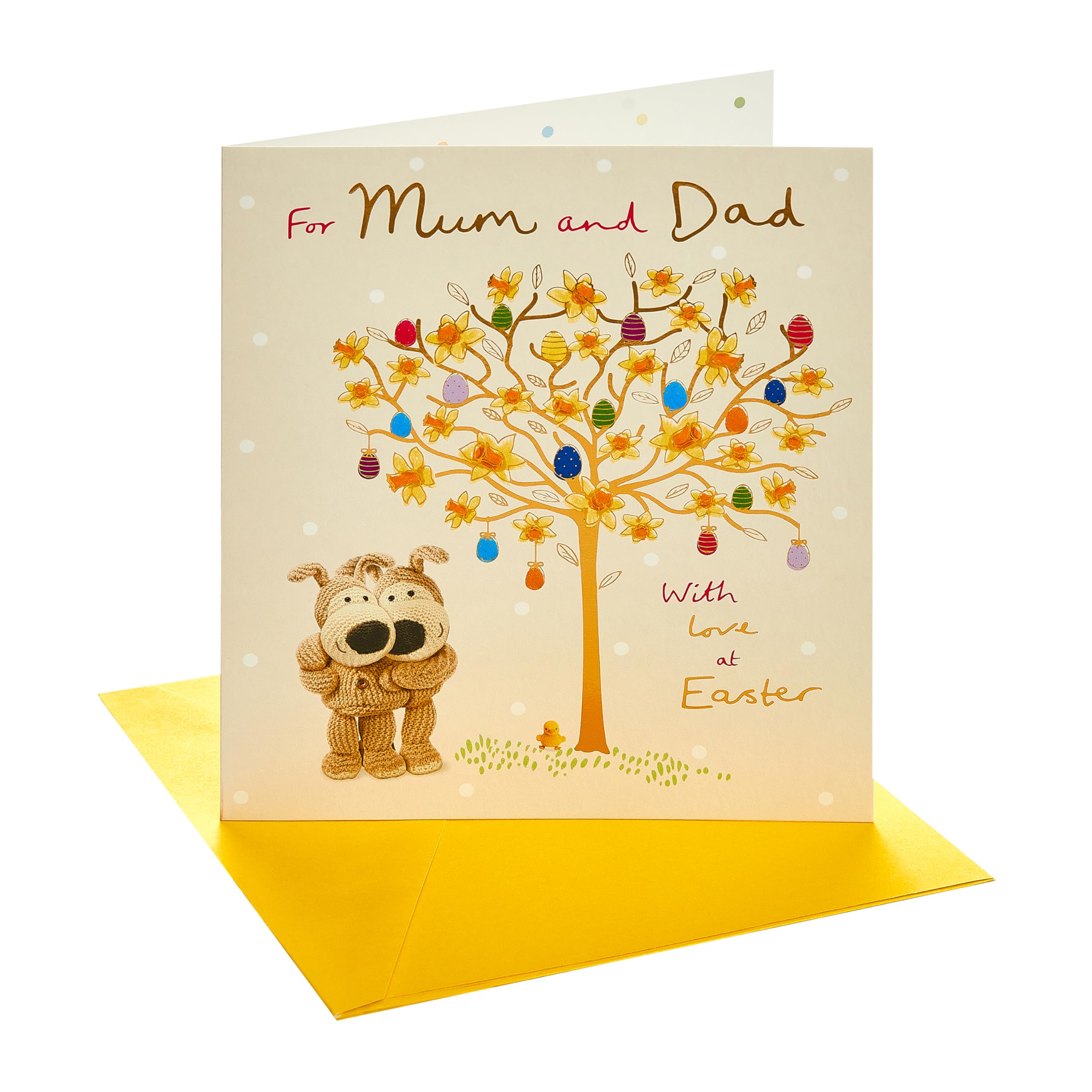 Boofle | Easter Card for Mum & Dad | Easter Card | Her/Him | Cute Design | With Envelope | 15.9 x 18.4 cm