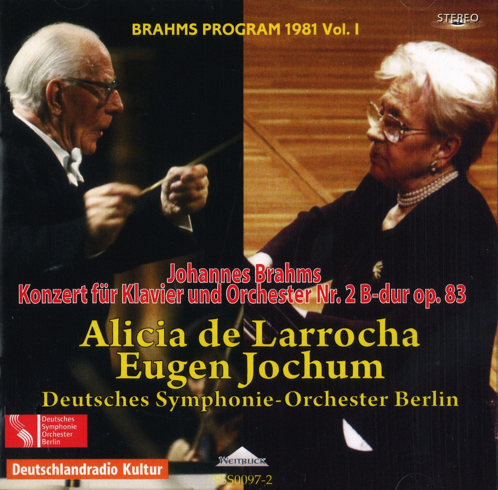 (CD)ブラームス:ピアノ協奏曲第2番 アリシア・デ・ラローチャ(P)+ヨッフム指揮ベルリン・ドイツ響 Amazon.co.jp: SSS0097 ブラームス:ピアノ協奏曲第2番