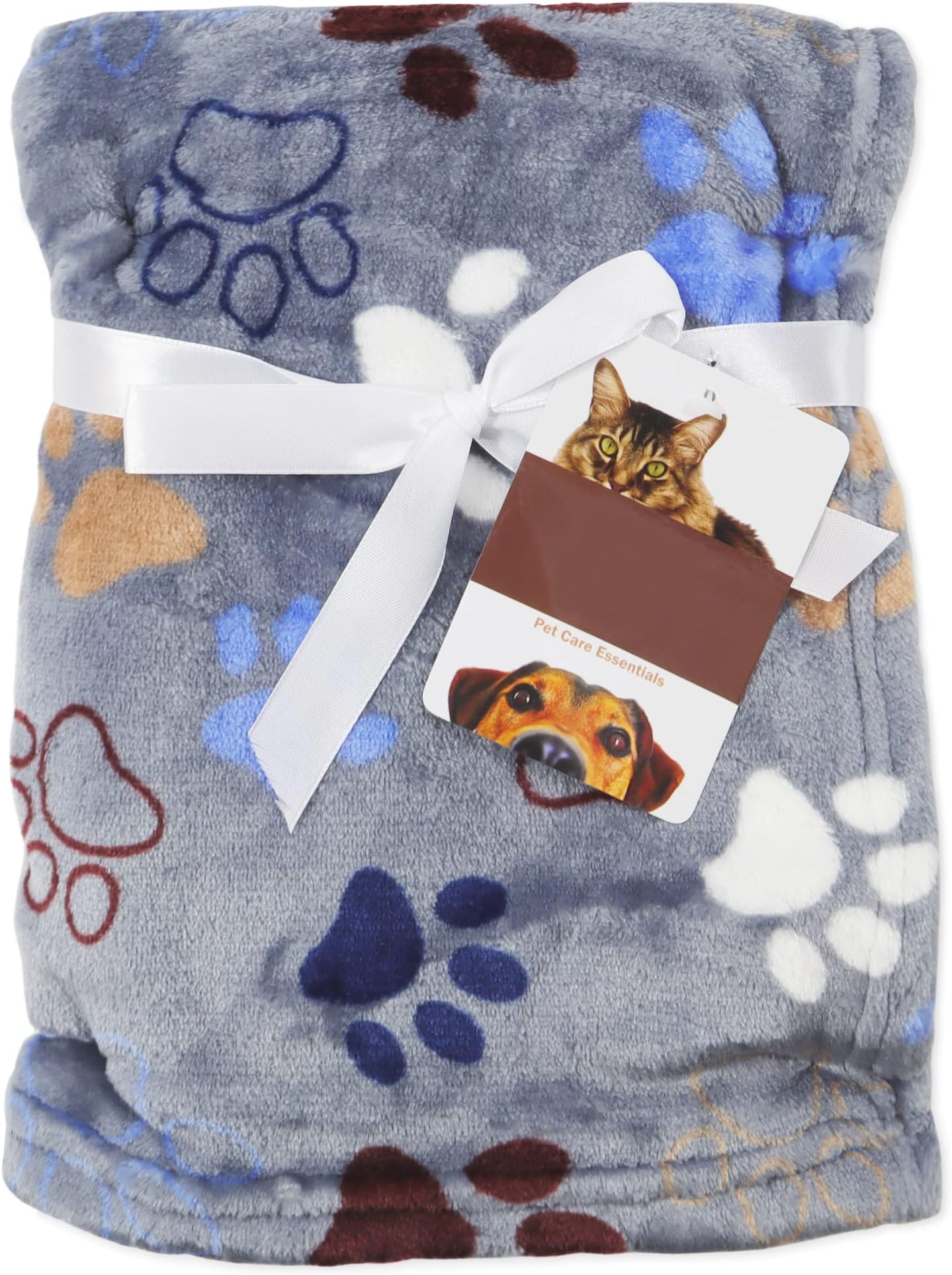 E&A Distribution Limited Pet Blanket for Dogs and Cats Small Medium Fleece Flannel Blanket for Pets 100x 85cm - Soft Fluffy Warm Blanket Throw for Pets- Cute Dog/Cat Blanket - (Colourful Paws)
