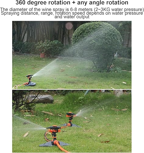 Miniatura 4 de EVTSCAN Aspersor de agua de jardín giratorio automático de 360 grados, gran área de cobertura, ángulo y distancia de pulverización ajustable G3/4,