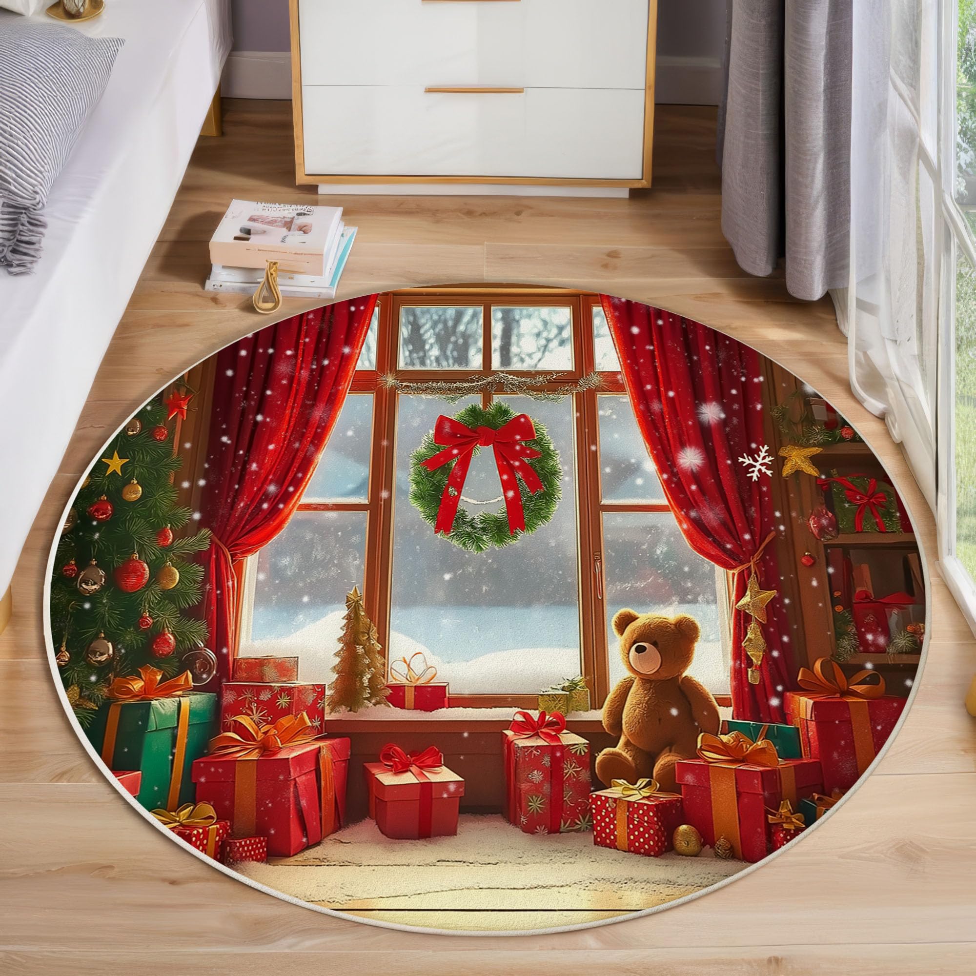 Paillasson vue de la fenêtre de Noël, le cadeau idéal pour décorer une chambre
