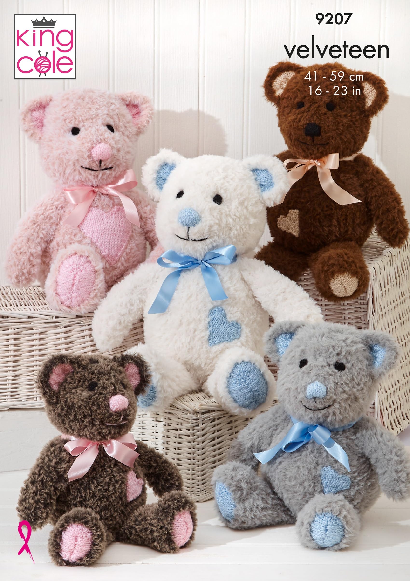 King Cole Knitting Pattern Small Medium & Large Bears Soft Stuffed Toy (9207)