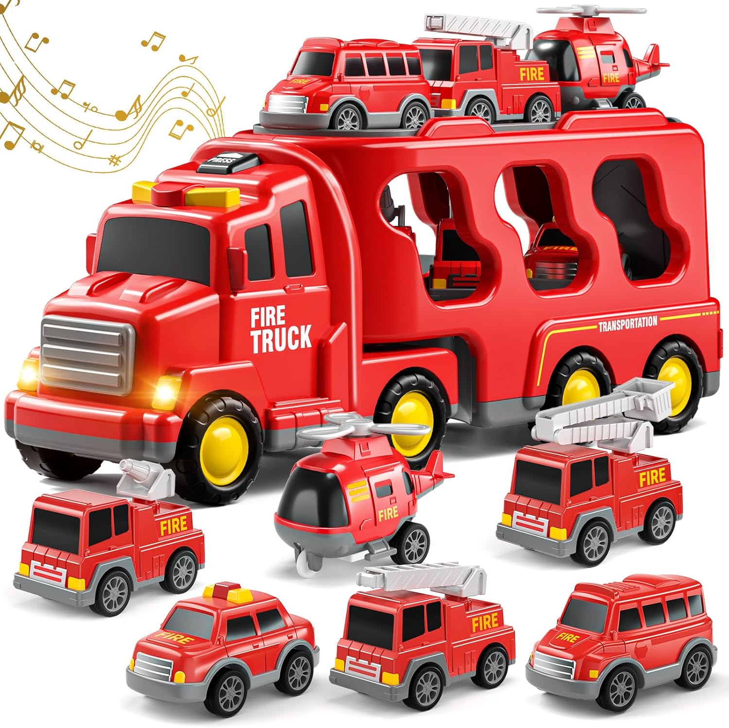Toddler Truck Kids Fire Car Toys for 3 4 5 6 7 Boys 7