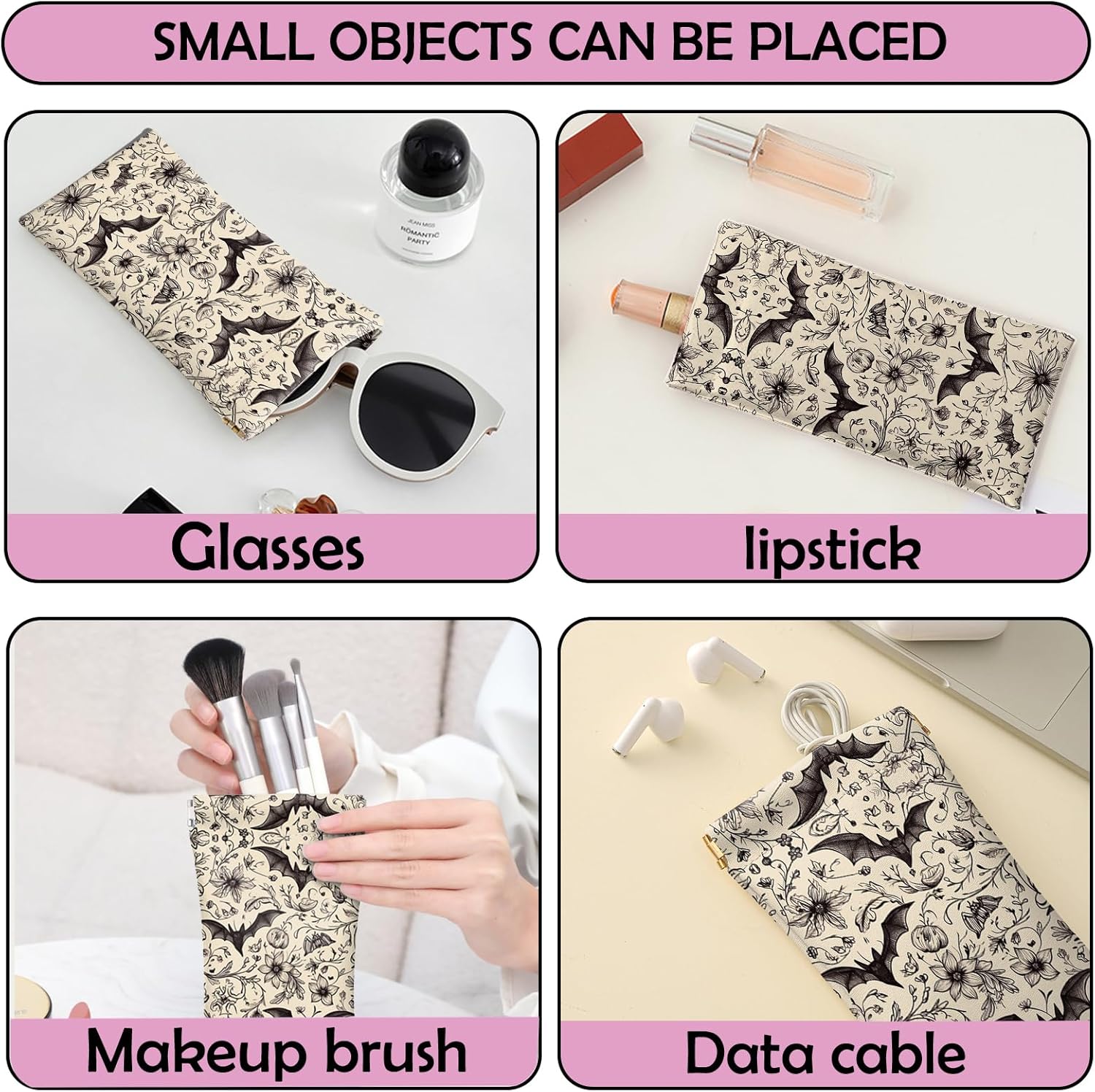 2 PCS Glasses Case Eyeglass Sunglasses Pouch Squeeze Portable Bag Soft Leather with Cleaning Cloth Women Men Girls - Image 4