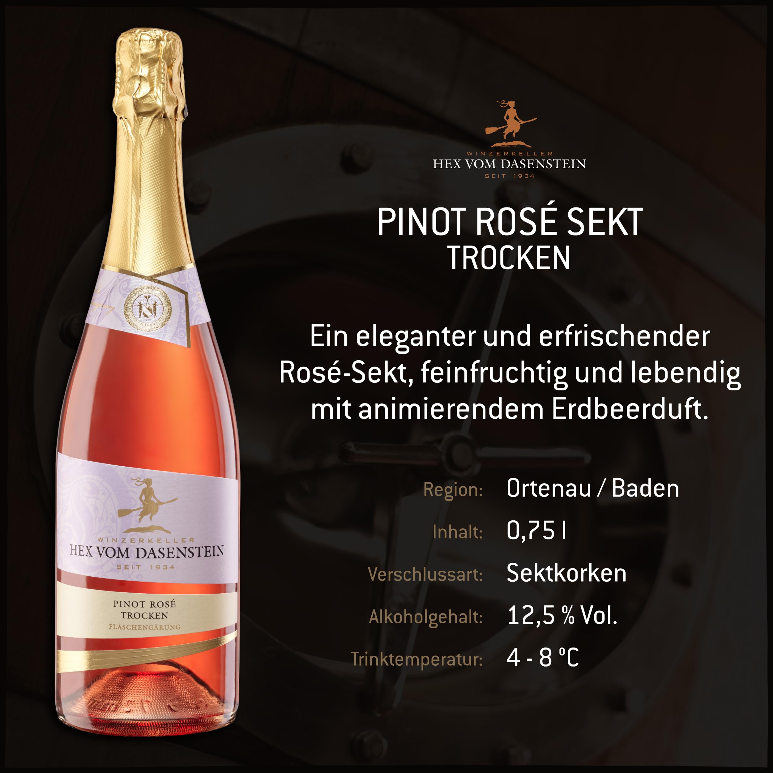 Hex vom Dasenstein Pinot Sekt Probierpaket 3 x 0,75l - Klassische Flaschengärung Winzersekt aus Baden