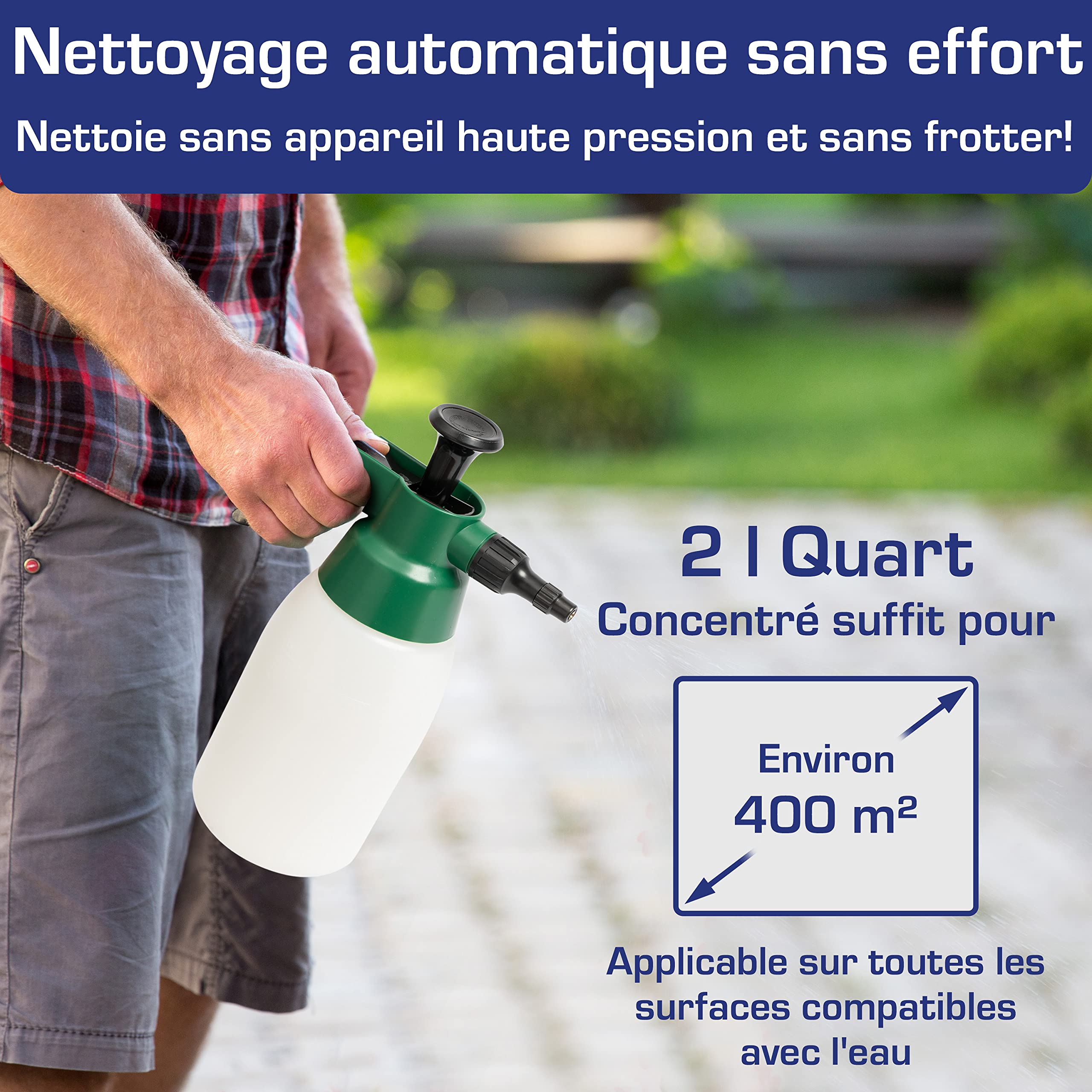 AGO-Quart 100 - Concentré Anti-dépôts verts, anti-algues vertes, rouges et noires, anti-lichens, 2 Litres