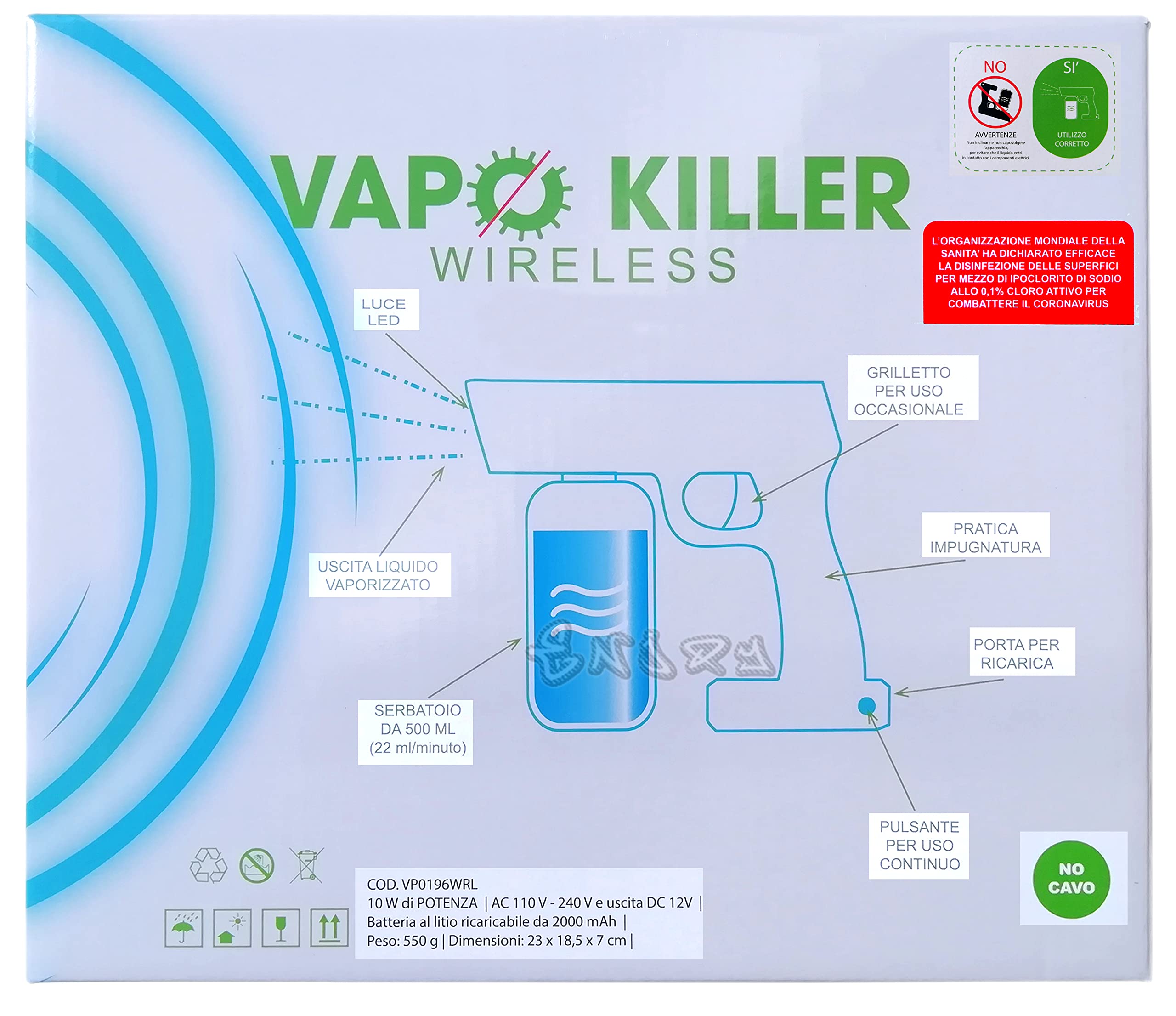 Sterilizzatore UV Professionale, Sanificatore UV wireless Sterilizzazione Rapida per ambienti, pavimenti oggetti e utensili, auto, Vaporizzatore e Sanificatore, Estetica, Negozio, Parrucchiere