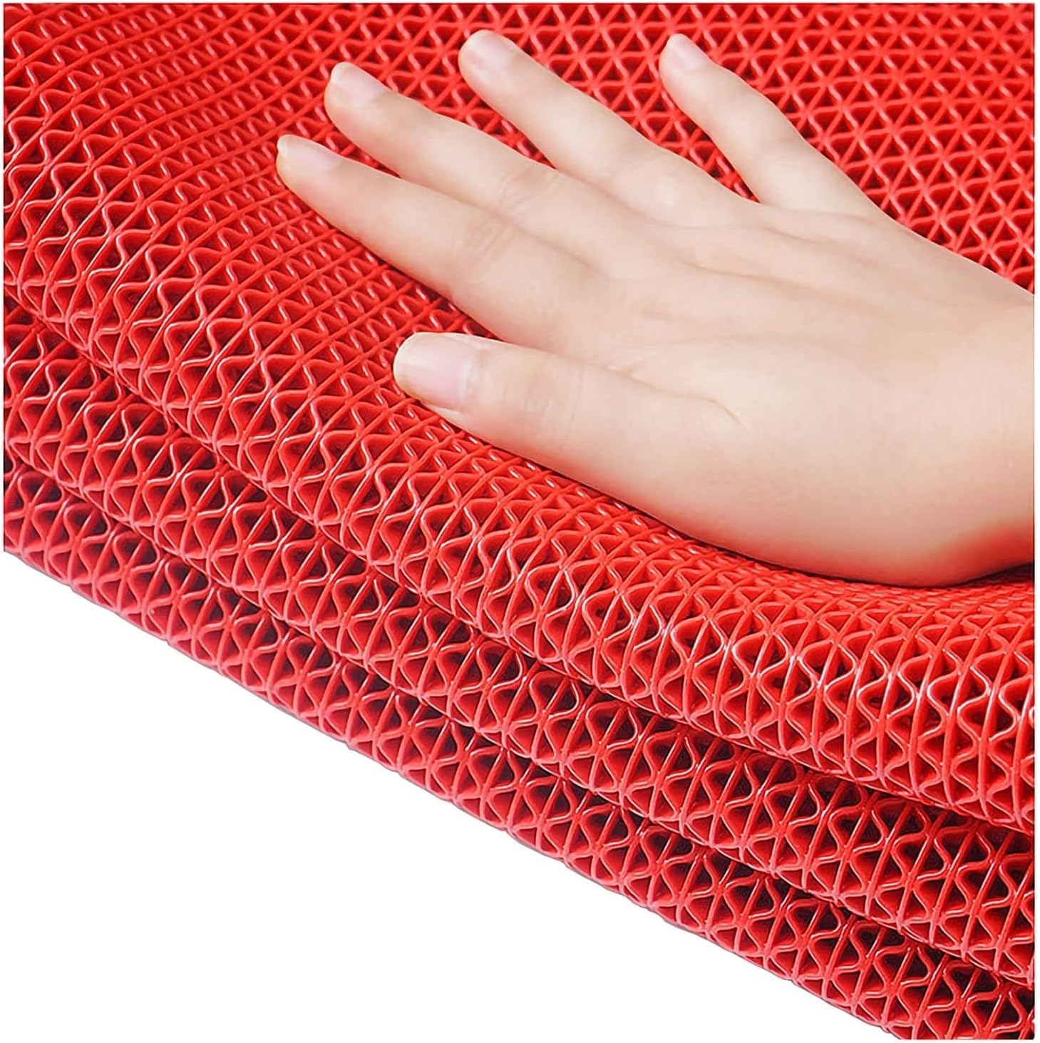 Hpthly Red Drainage Non-Slip Mat 5Mm Thick Pvc Floor Mat Hollow Door Mat For Swimming Pool Indoor Outdoor Wet Area ,-120Cmx500cm