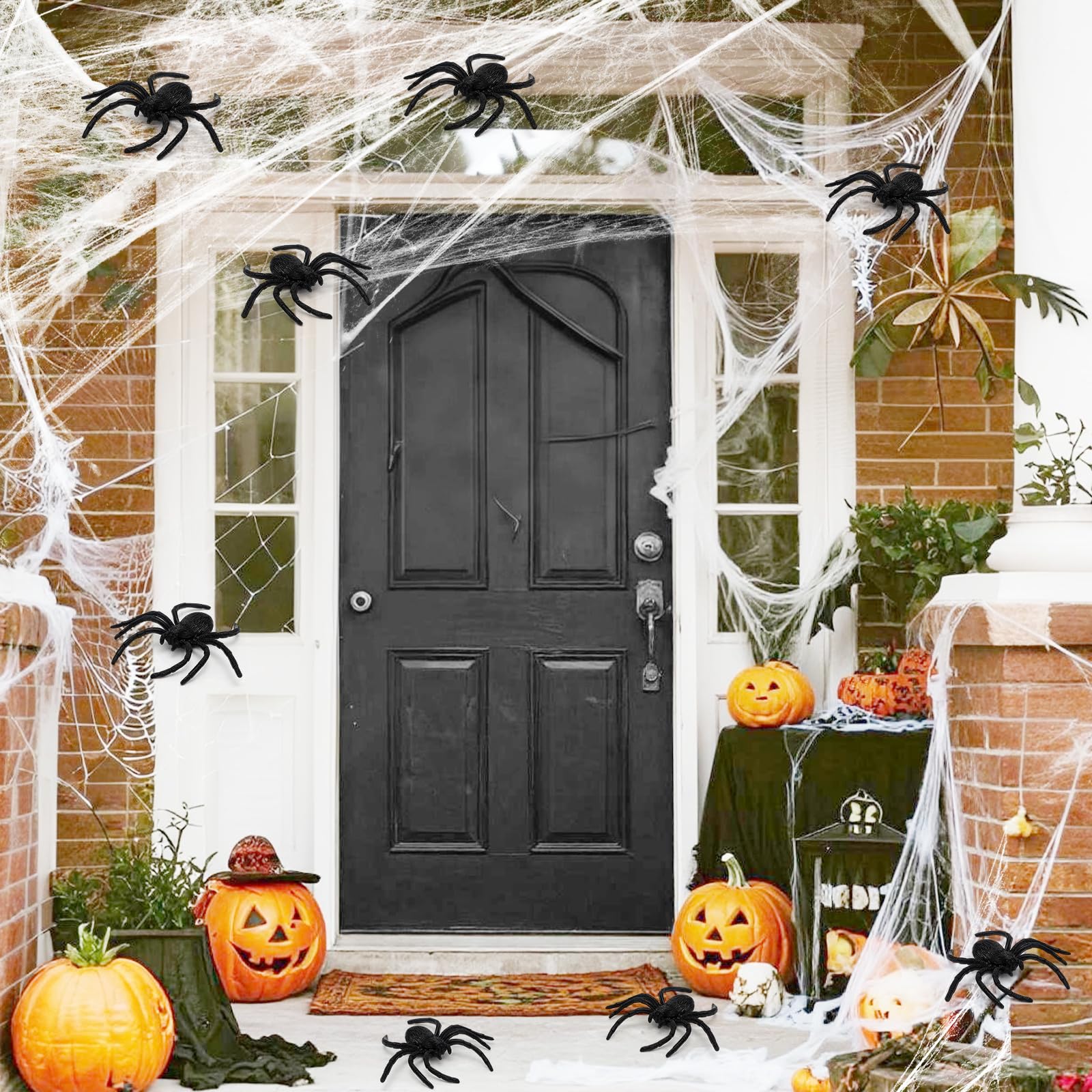 YUSHWENPTY Arañas Halloween – 8 Figuras De Araña Negra, Realistas Y Duraderas, Para Bromas, Decoración Y Fiestas De Terror