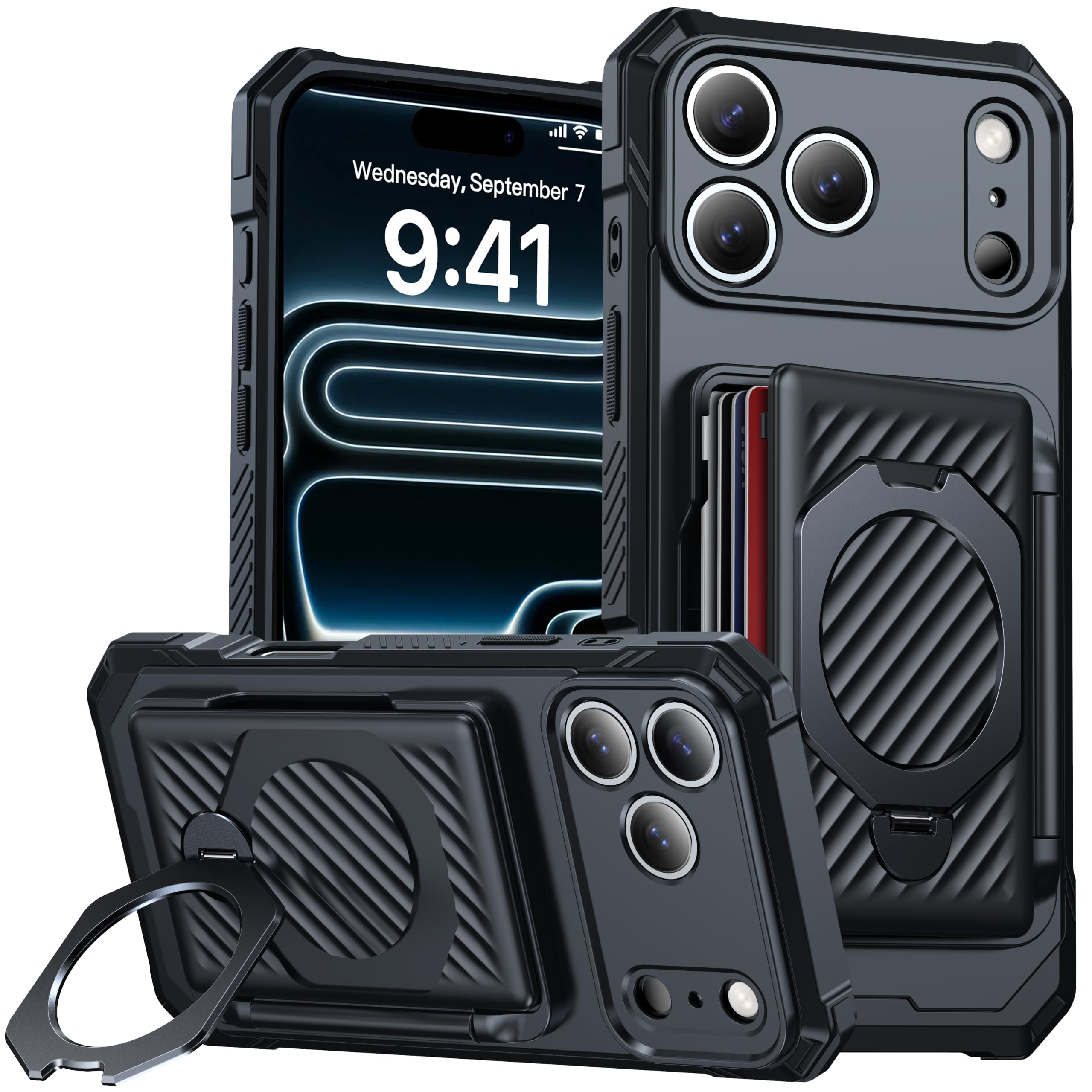 Custodia a portafoglio per telefono 18 Pro, blocco RFID | [Protezione militare dalle cadute] Custodia a portafoglio con protezione completa per fotocamera per Phone 18 Pro