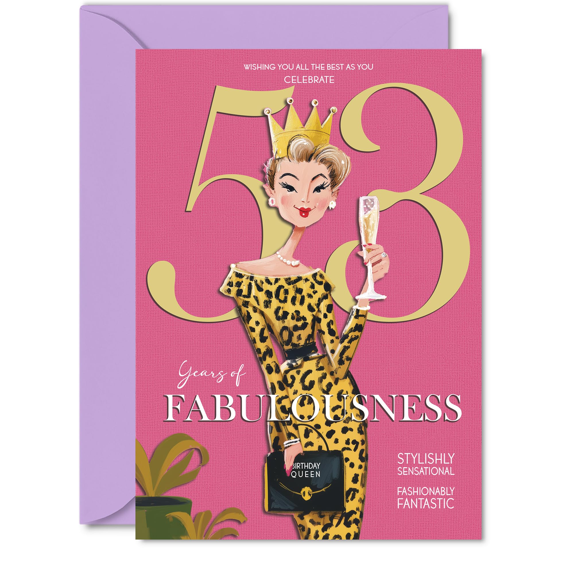 53rd Birthday Cards for Women - Years Of Fabulousness - Happy Birthday Card for 53 Year Old Woman Grandma Wife Cousin Auntie, 5x7 Inch Bday Greeting Cards