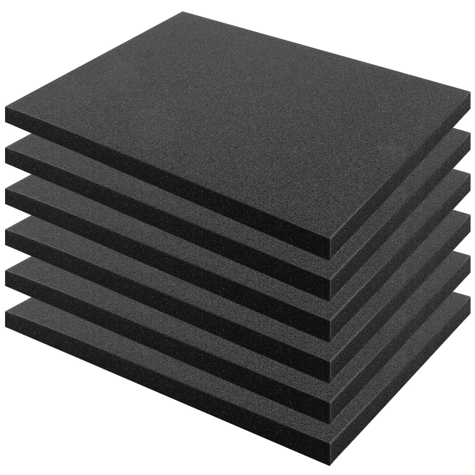 6 Blocs de Mousse à Découper 400x300x25 mm, Mousse de Rembourrage Haute Densité pour Outils, Boîtes de Caméra, Étuis de Transport et Instrument de Musique, Plaque de Mousse Polyvalente