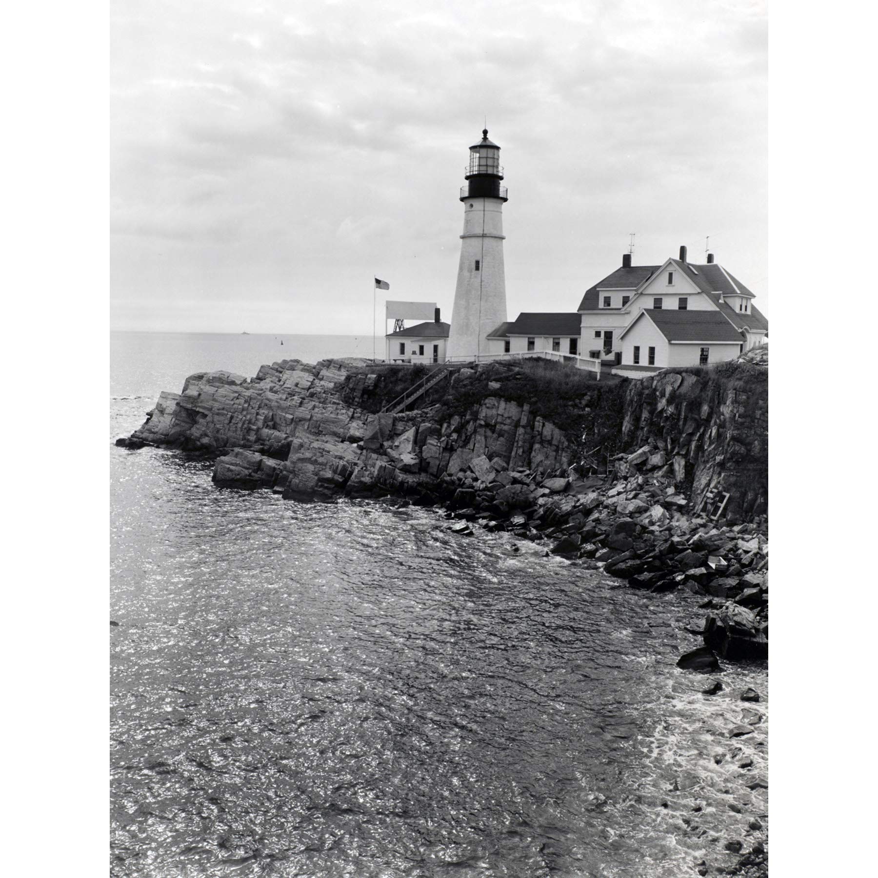 Artery8 Berenice Abbott Lighthouse Maine Sea Coast Photo Premium Wall Art Canvas Print 18X24 Inch