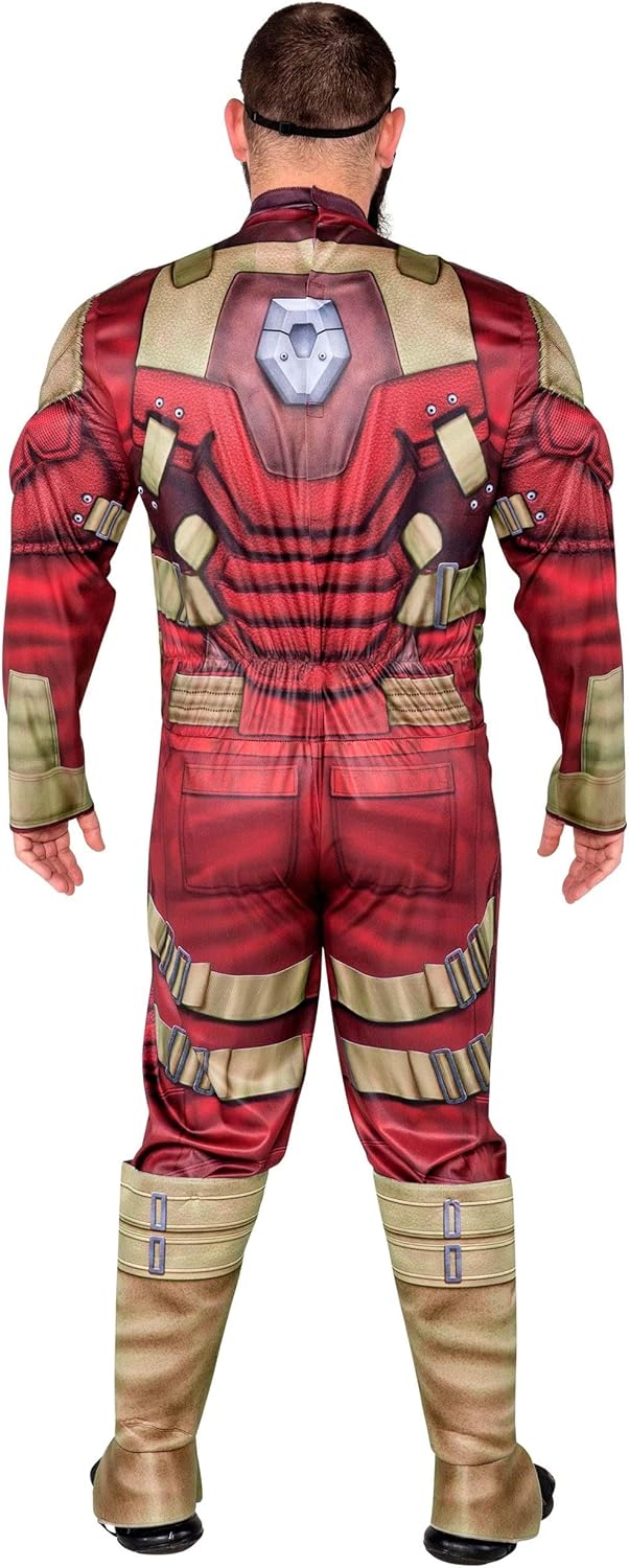 Red Guardian Thunderbolts Costume | Men's Superhero Jumpsuit, Mask and Boot Covers for Halloween - Image 6