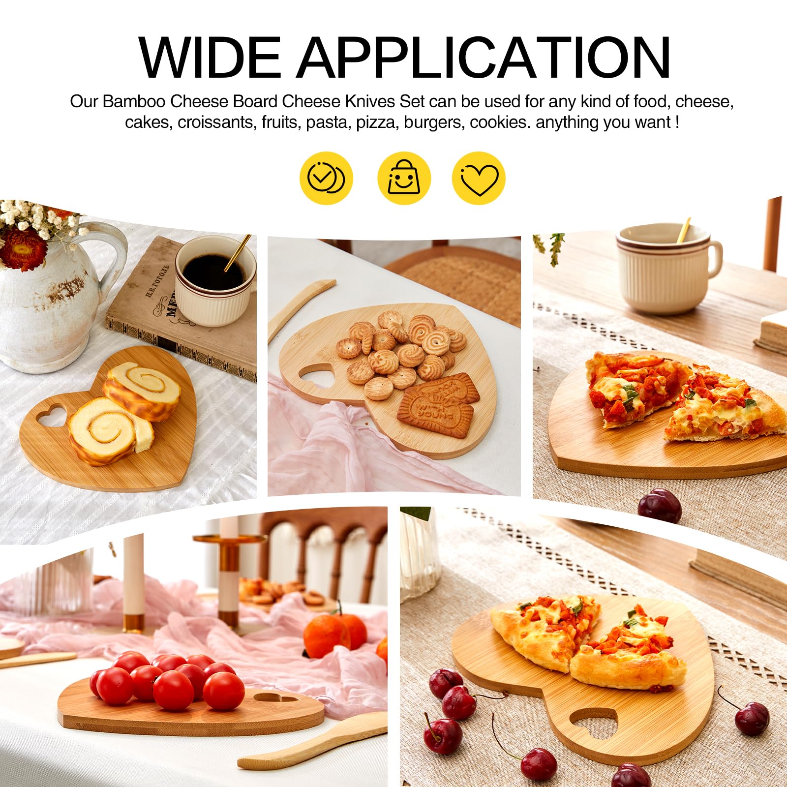 50 Set Bridal Shower Party Favors Wooden Square Cheese Board Gift Set - View #13