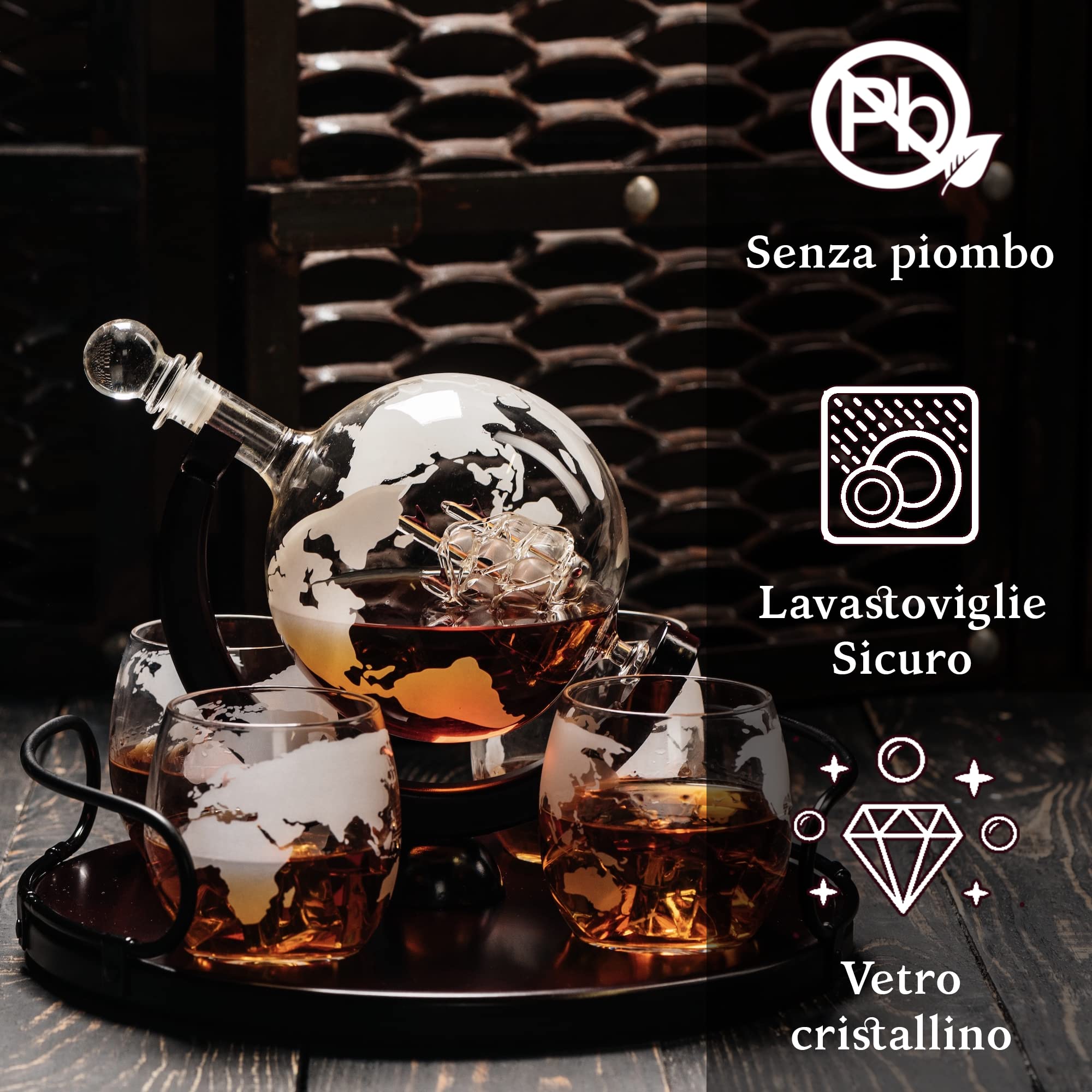 Caraffa Per Whisky Personalizzata Con Incisione – Polar-effekt – 700 Ml Con Tappo In Sughero - 4