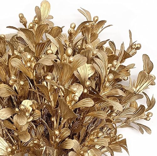 Vista 141 de CATTREE Helechos dorados - Plantas artificiales grandes y altas de 30 pulgadas, paquete de 2 decoraciones de Navidad, hojas de Boston doradas Hojas