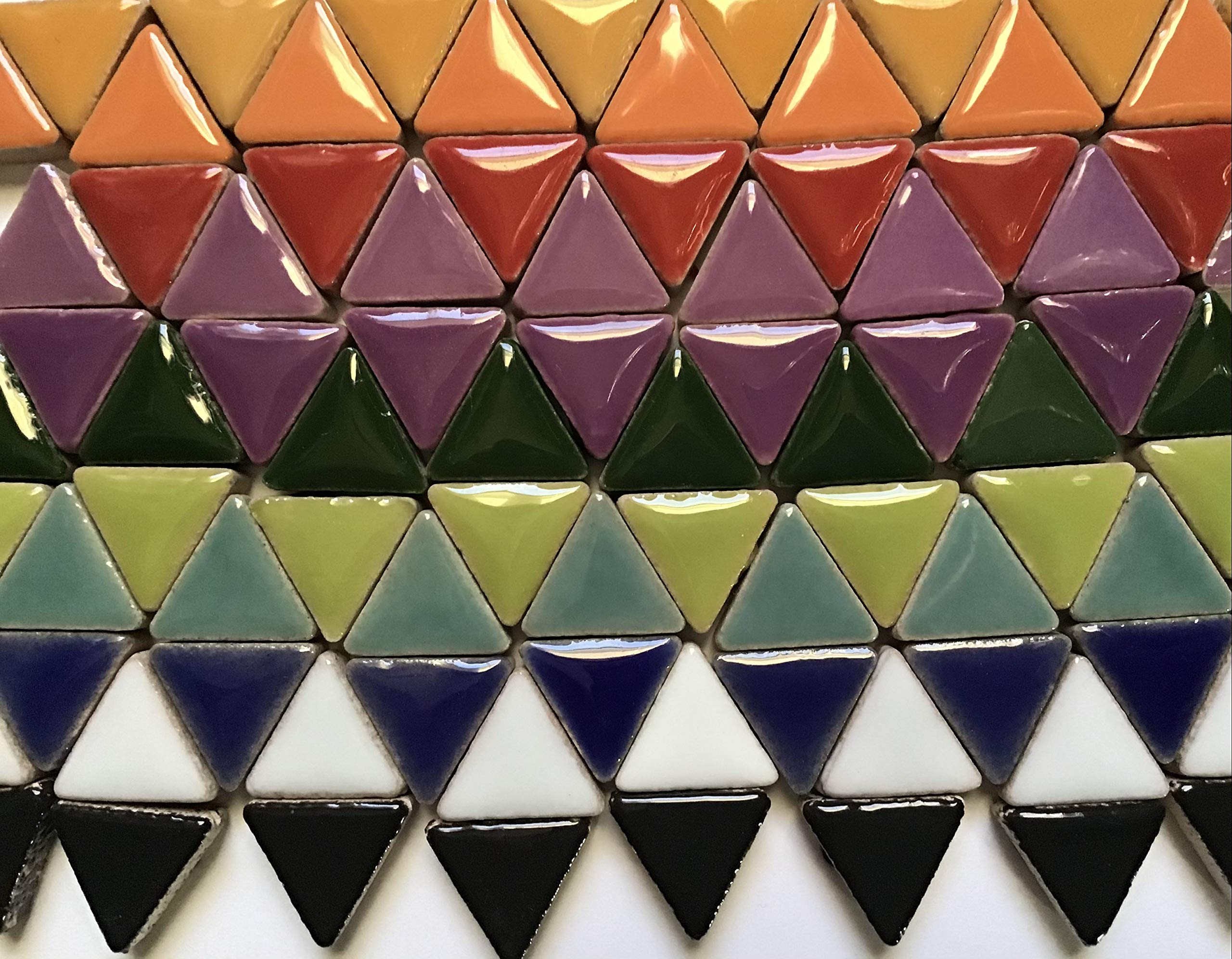 100 Mixed Pcs 14mm Triangle Ceramic High Gloss Mosaic Border Tiles Mosaic Making Supplies fortysevengems