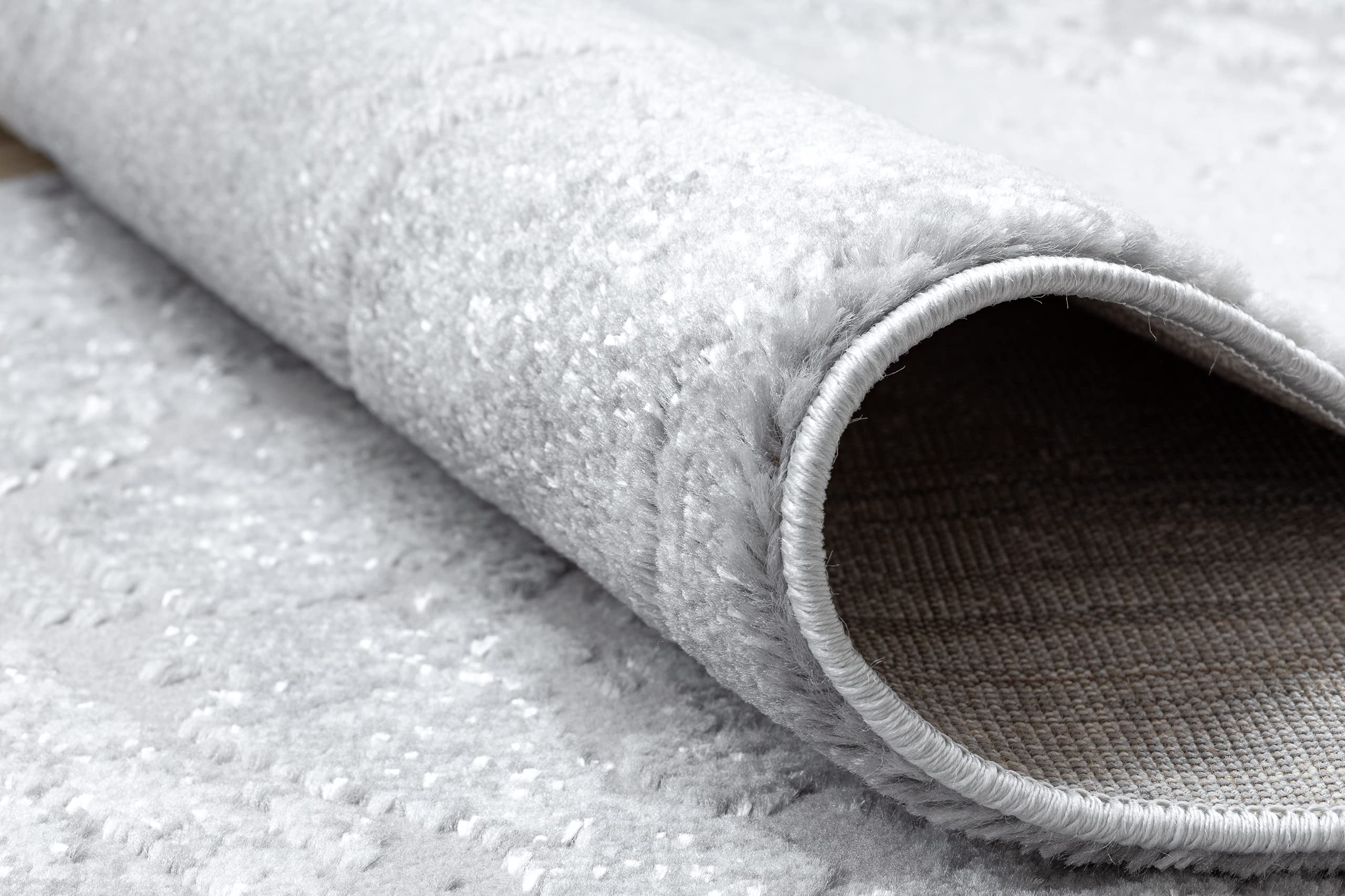 rugsx Passatoia Structural MEFE per cucina, corridoio, soggiorno, robusto, moderno, due livelli di pile Grigio 100x360 cm
