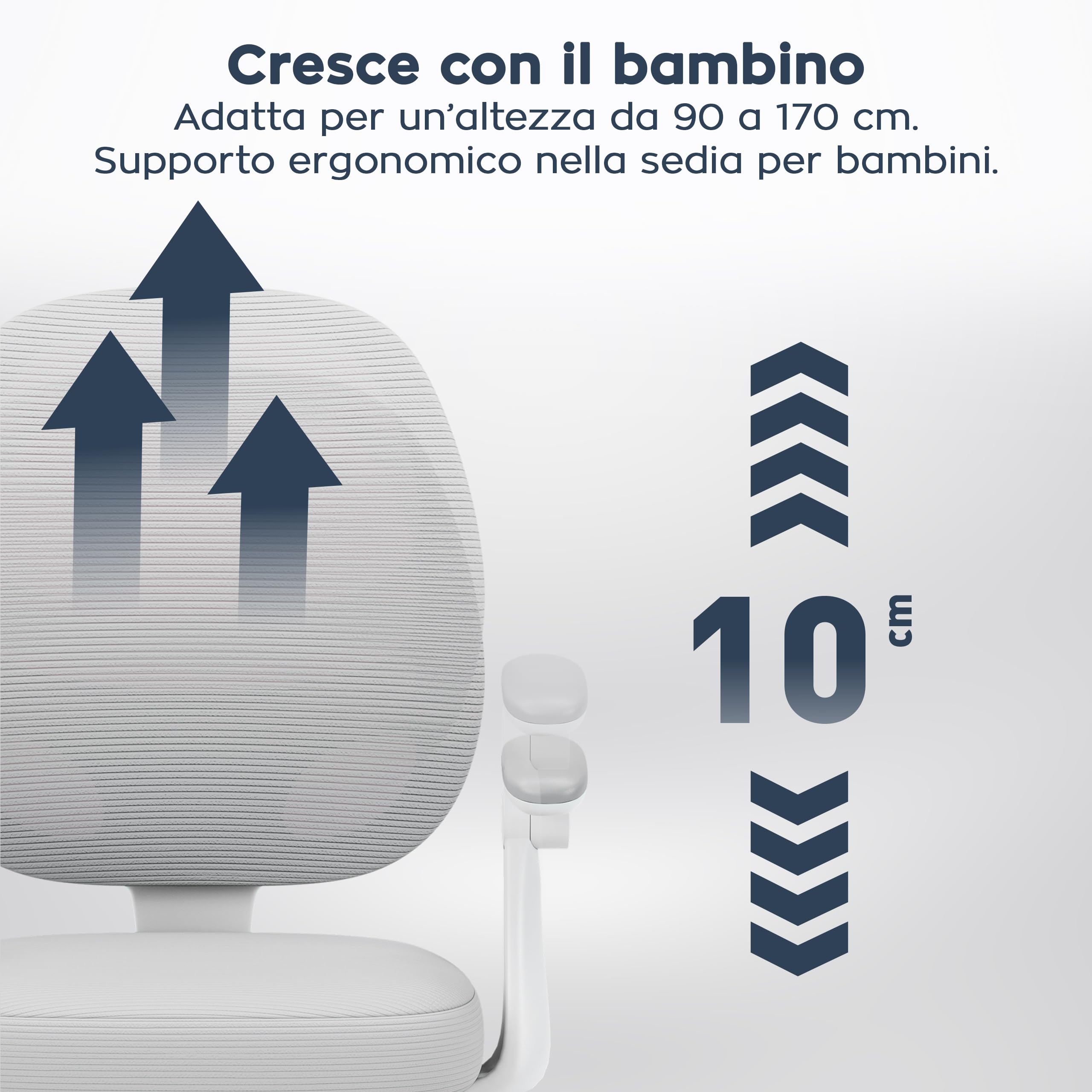 MARK ADLER Junior 3.1 Sedia da scrivania ergonomica per bambini e ragazzi – con poggiapiedi – Regolabile in altezza – Per una seduta sana – Crescita 90 – 170 cm – Braccioli pieghevoli 0 – 90 °