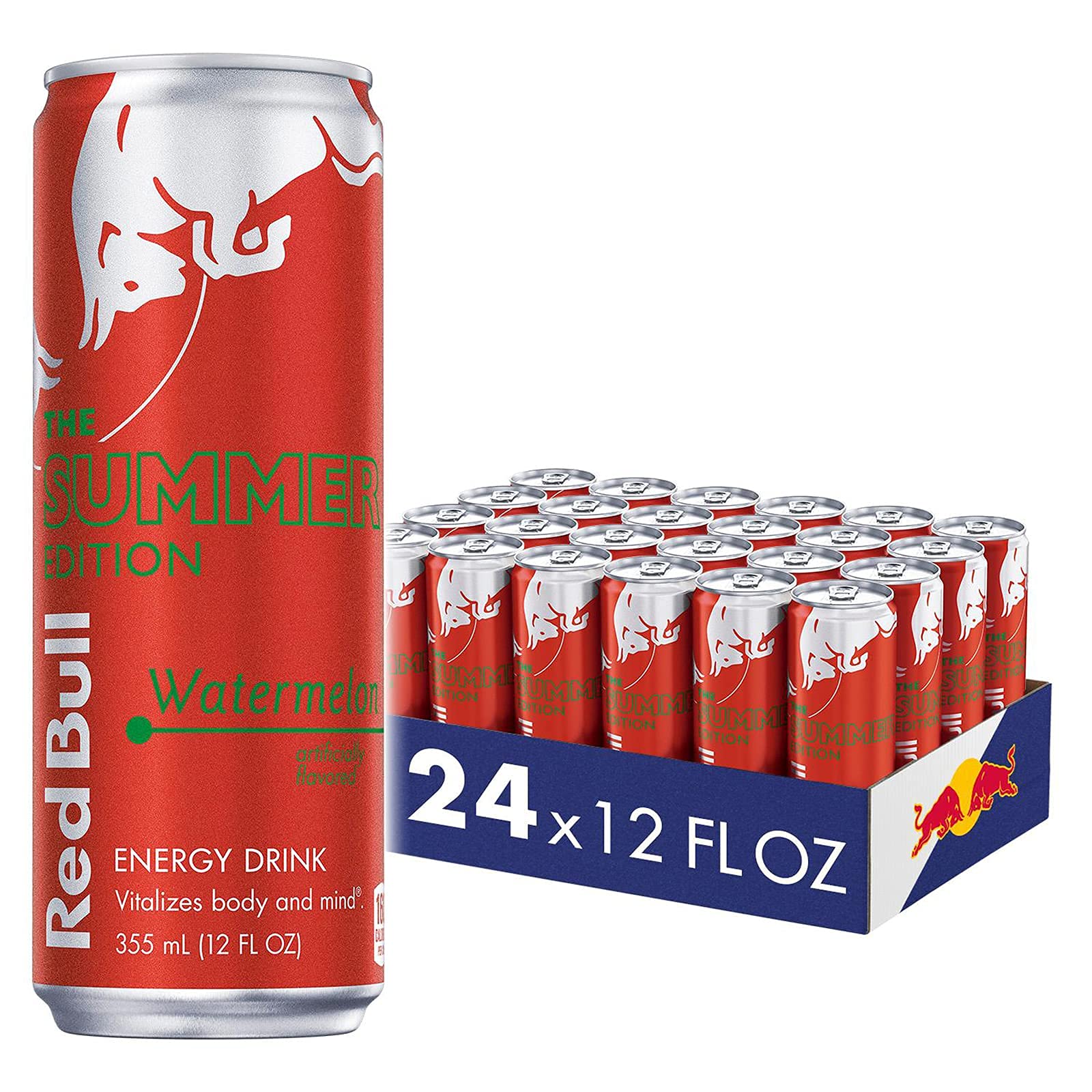 Energy Drink, Watermelon, 12 fl oz (24Count), Red Edition