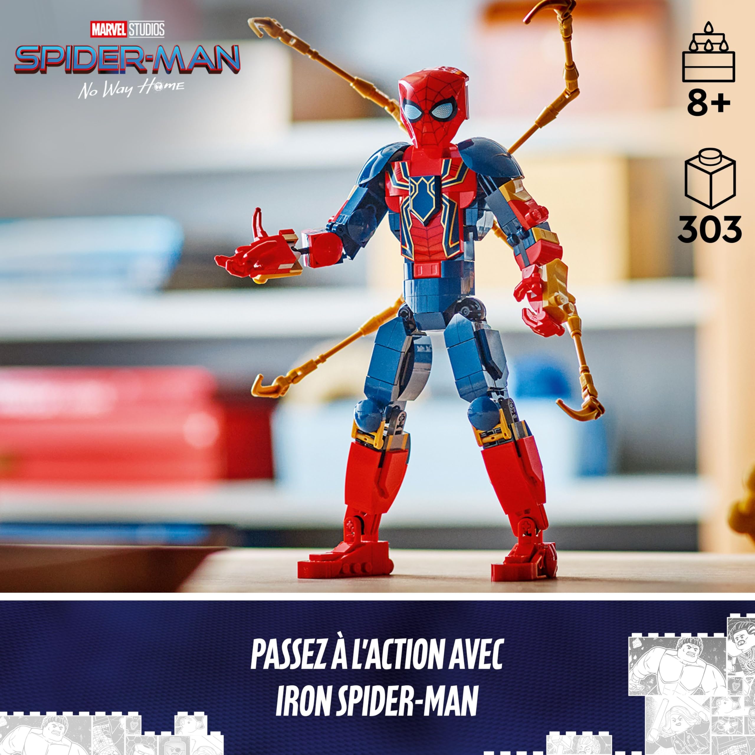LEGO | Marvel Figurine d'Iron Spider-Man à Construire Jeu de Rôle pour Garçons et Filles dès 8 Ans, Idée Cadeau pour Enfant Fan de Spiderman et Avengers 76298