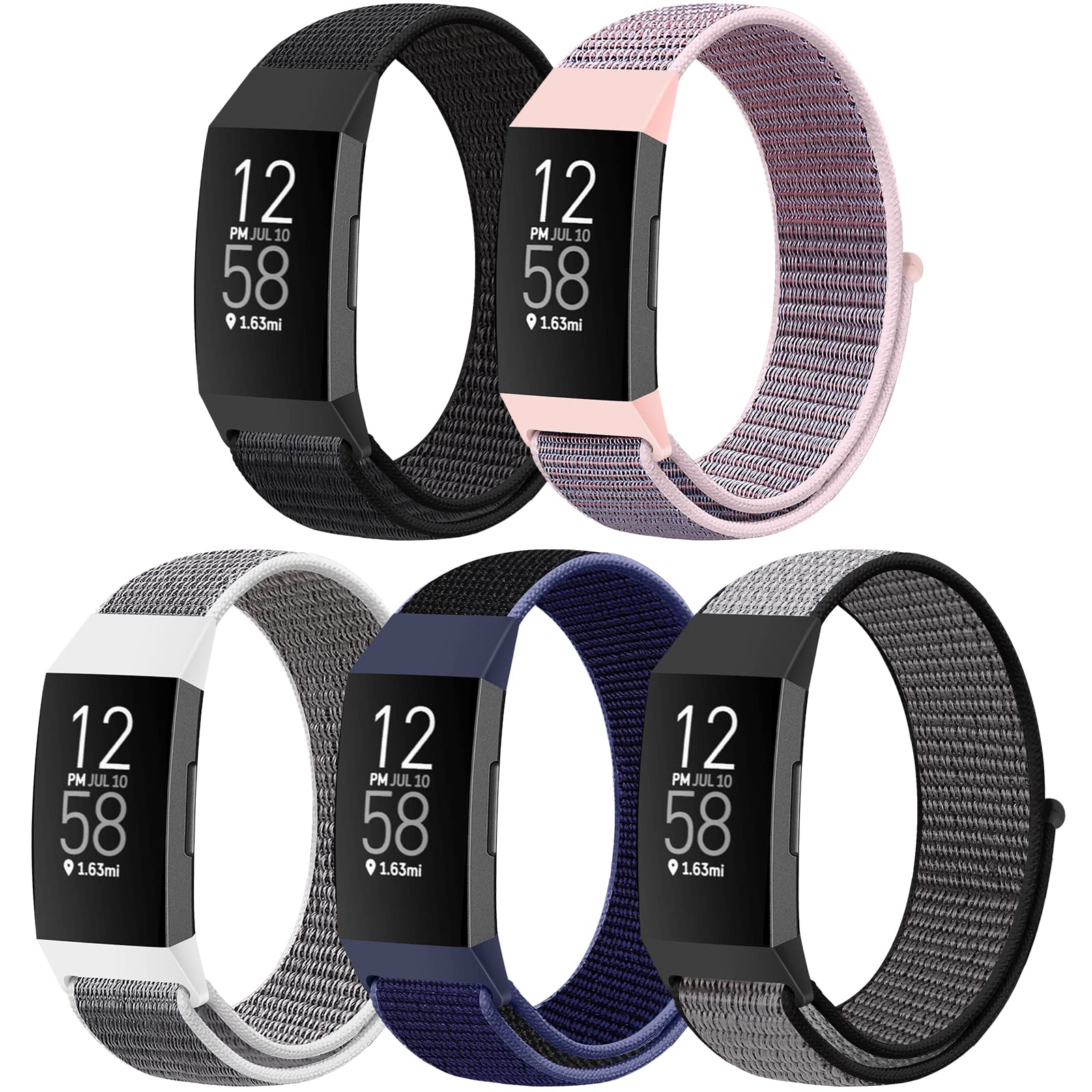 AVOD Nylon Watch Bands Compatible with Fitbit Charge 4/Charge 3/SE, Soft Replacement Wristband Breathable Sport Strap with Band for Women Men — image 1