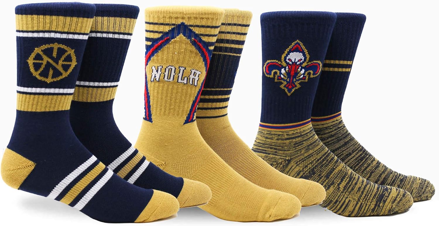 PKWY NBA mens Team Crew 3pk Socks
