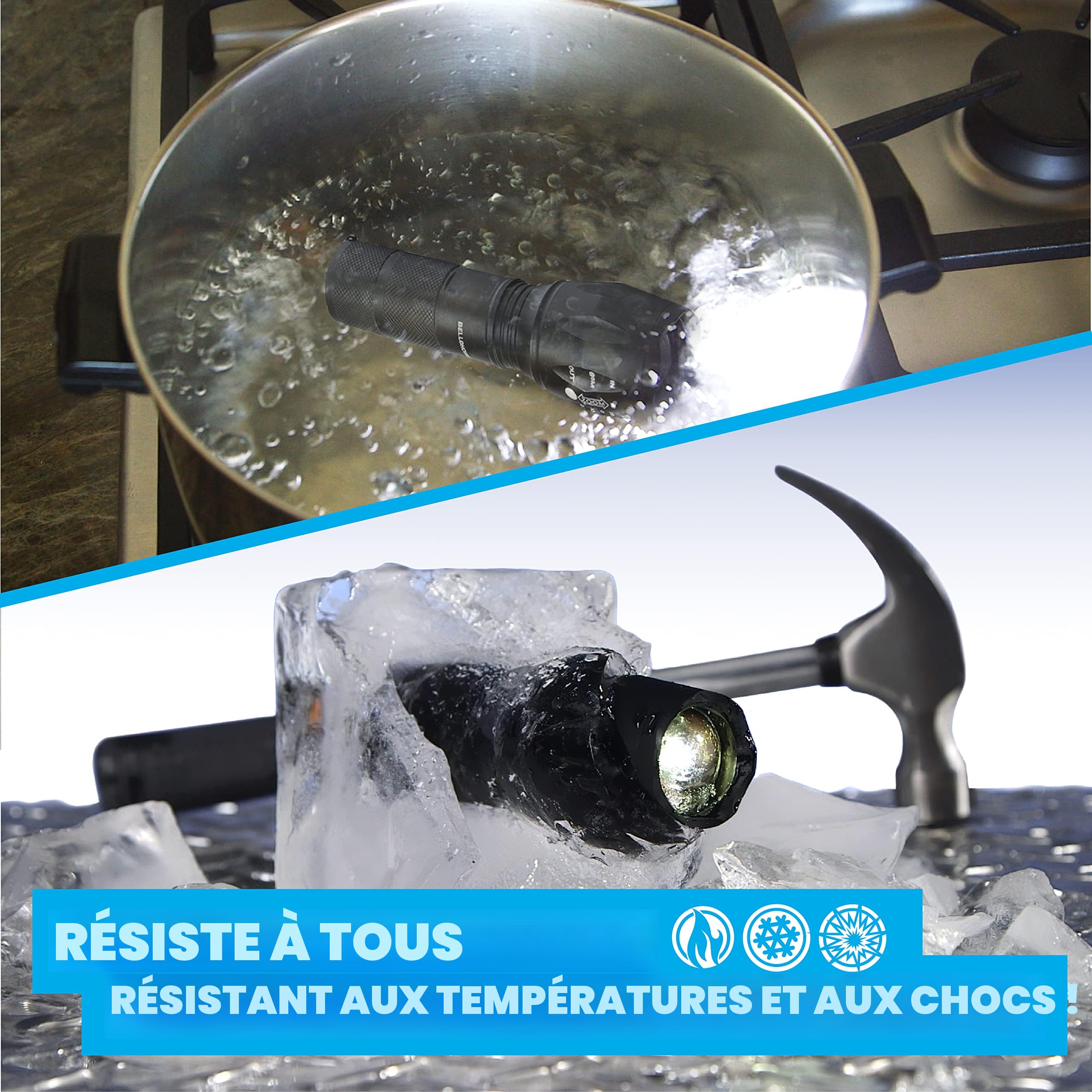 Lampe Torche Ultra Lumineuse DENARP 3xPiles D - Zoomable Et Robuste - Neuve