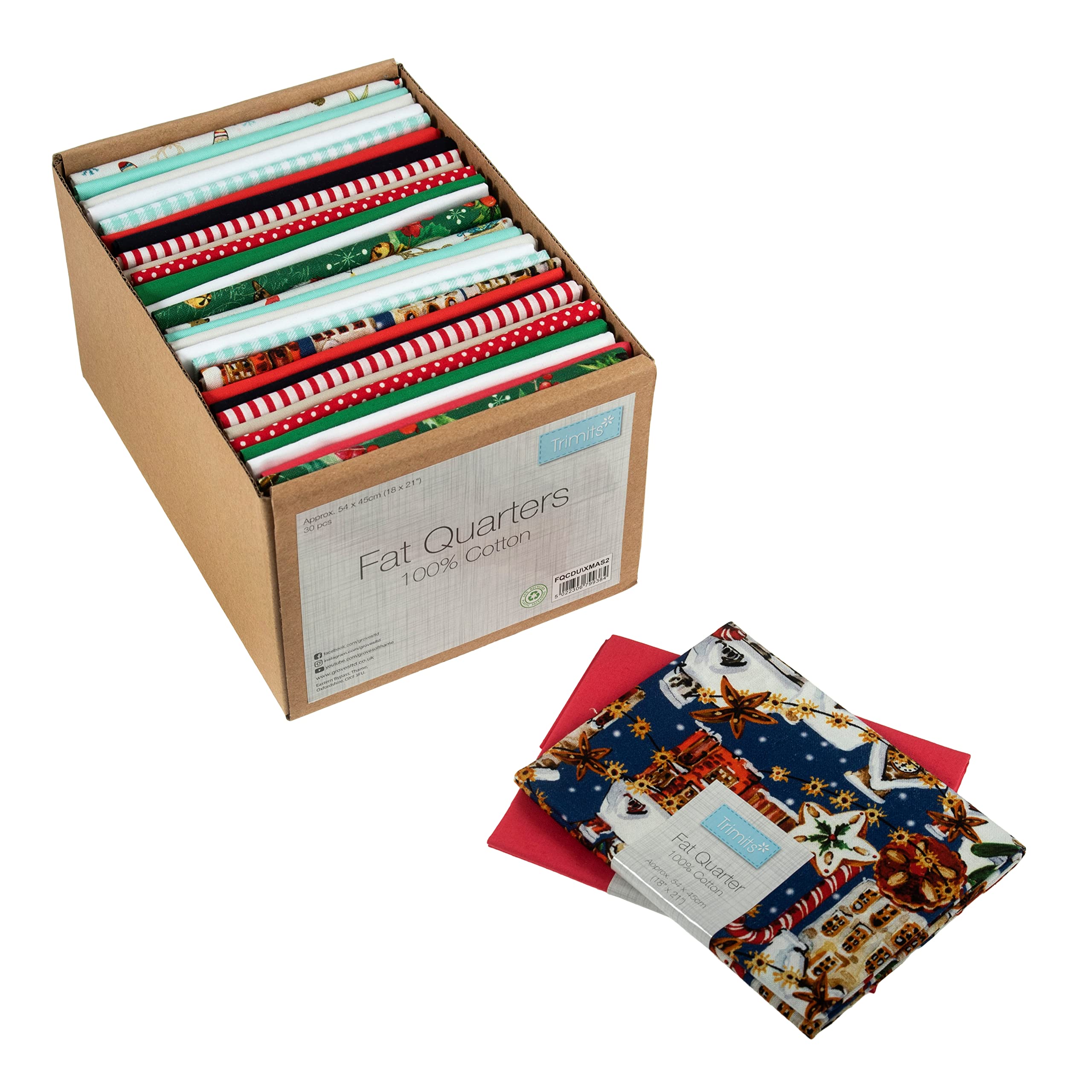 Trimits Fat Quarter Bundle, Mixed, 54 x 45cm