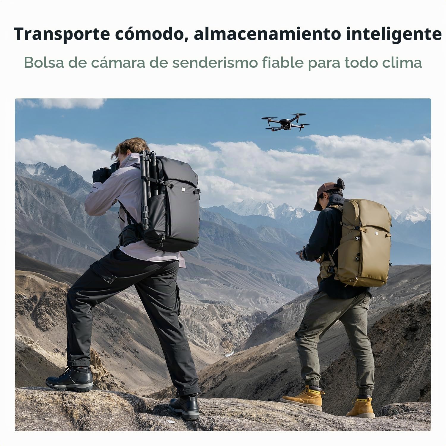 K&F Concept - Mochila para cámara Mochila fotografia gran volumen bolsa cámara funda camara, profesional camera bag con cubierta de lluvia para cámara de objetivo dron